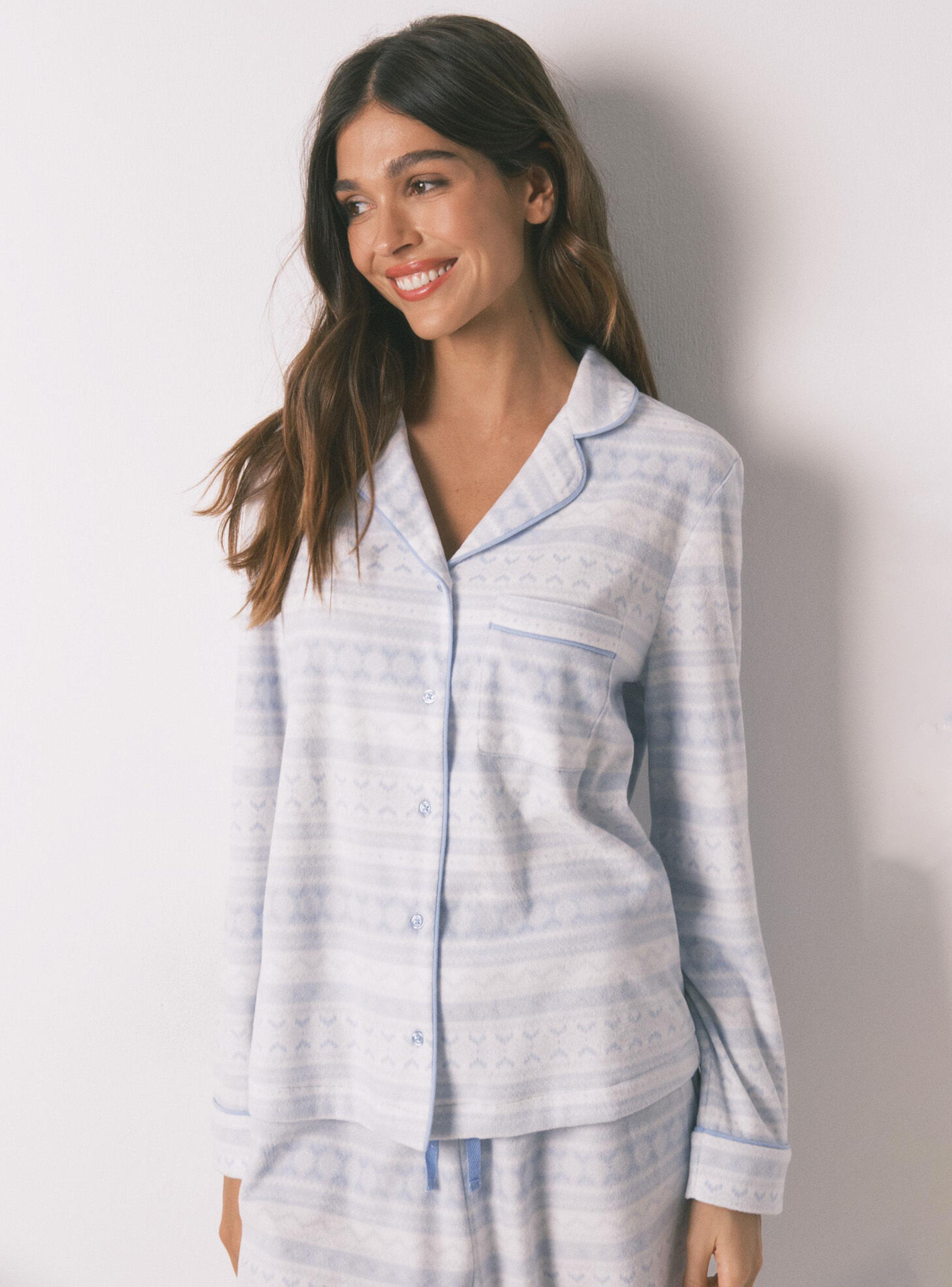 Pijama Largo Camisero Polar Cenefa Lazada Polar-2