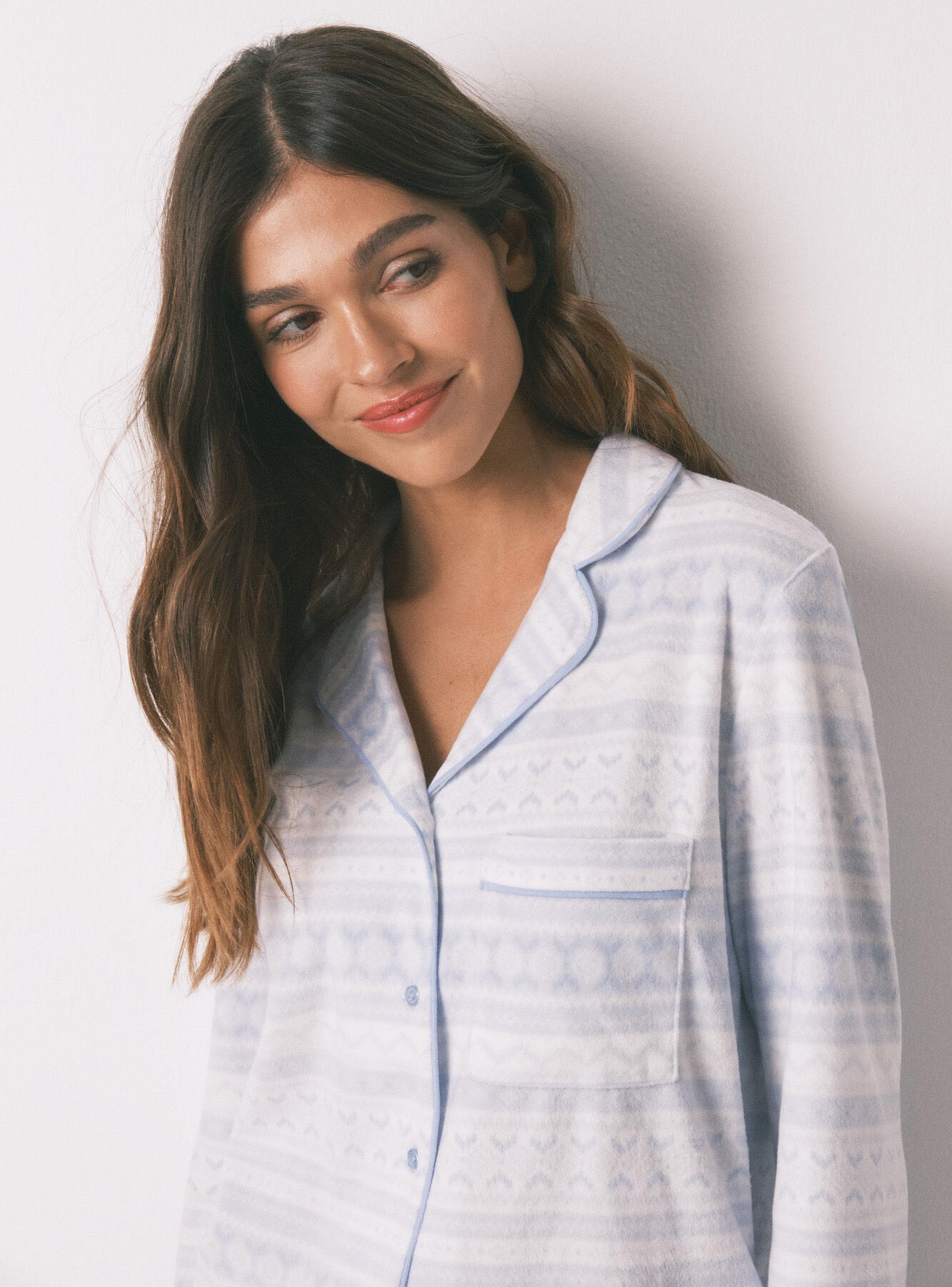 Pijama Largo Camisero Polar Cenefa Lazada Polar-4