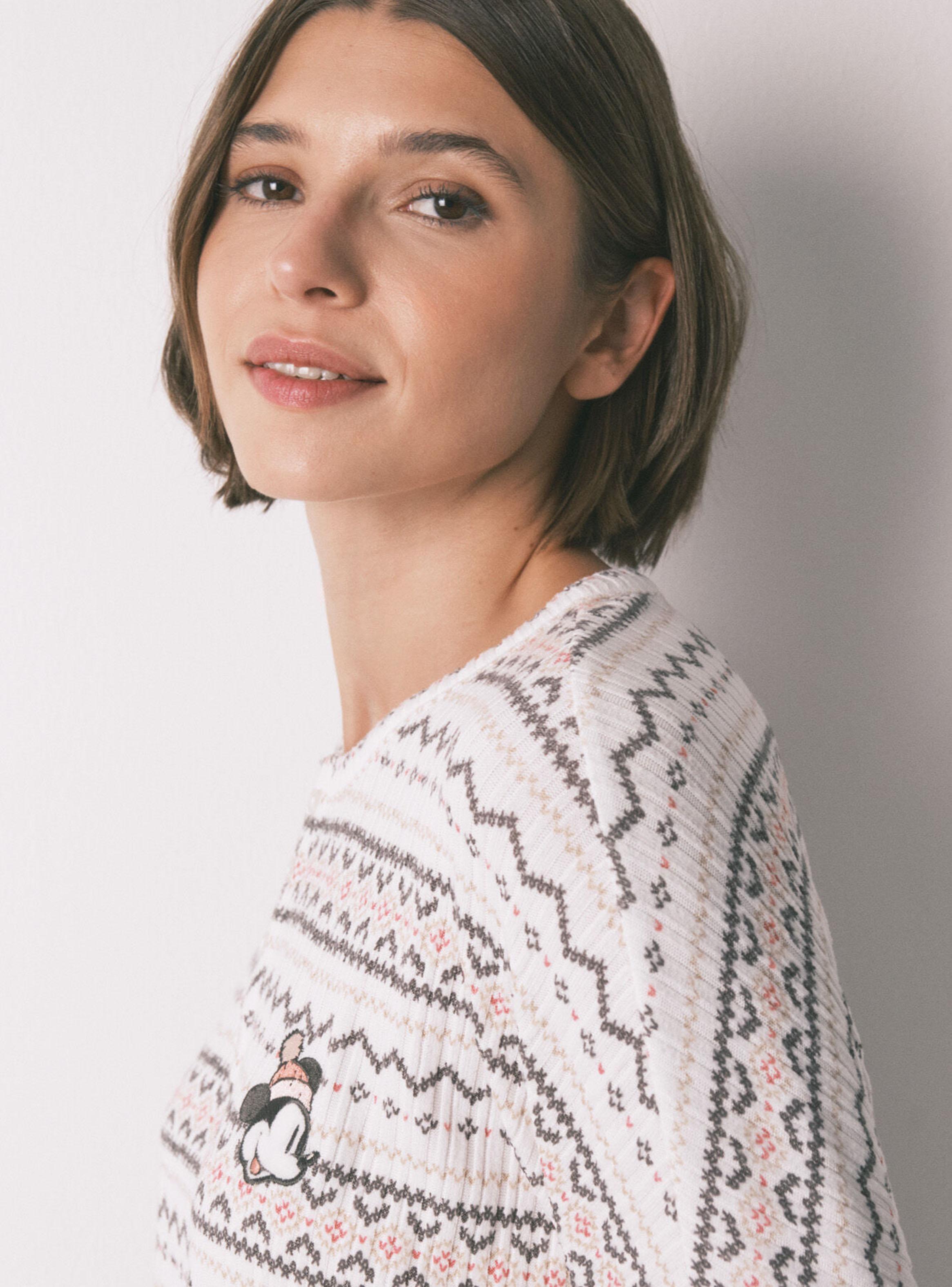 Pijama Largo Punto Cálido Suave Cenfas Mickey-3