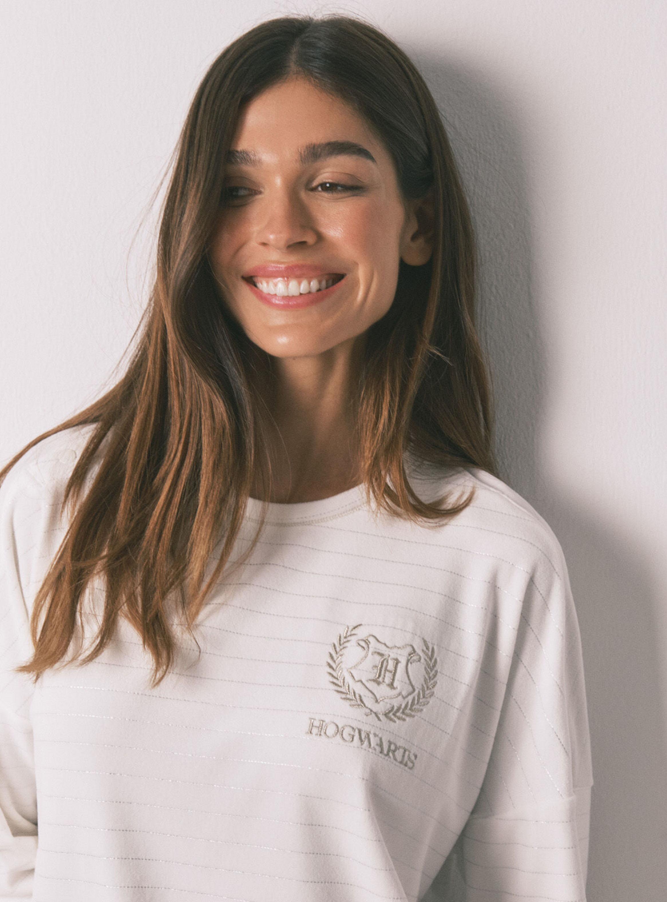 Pijama Largo Polar Estampado Rayas Lurex-2