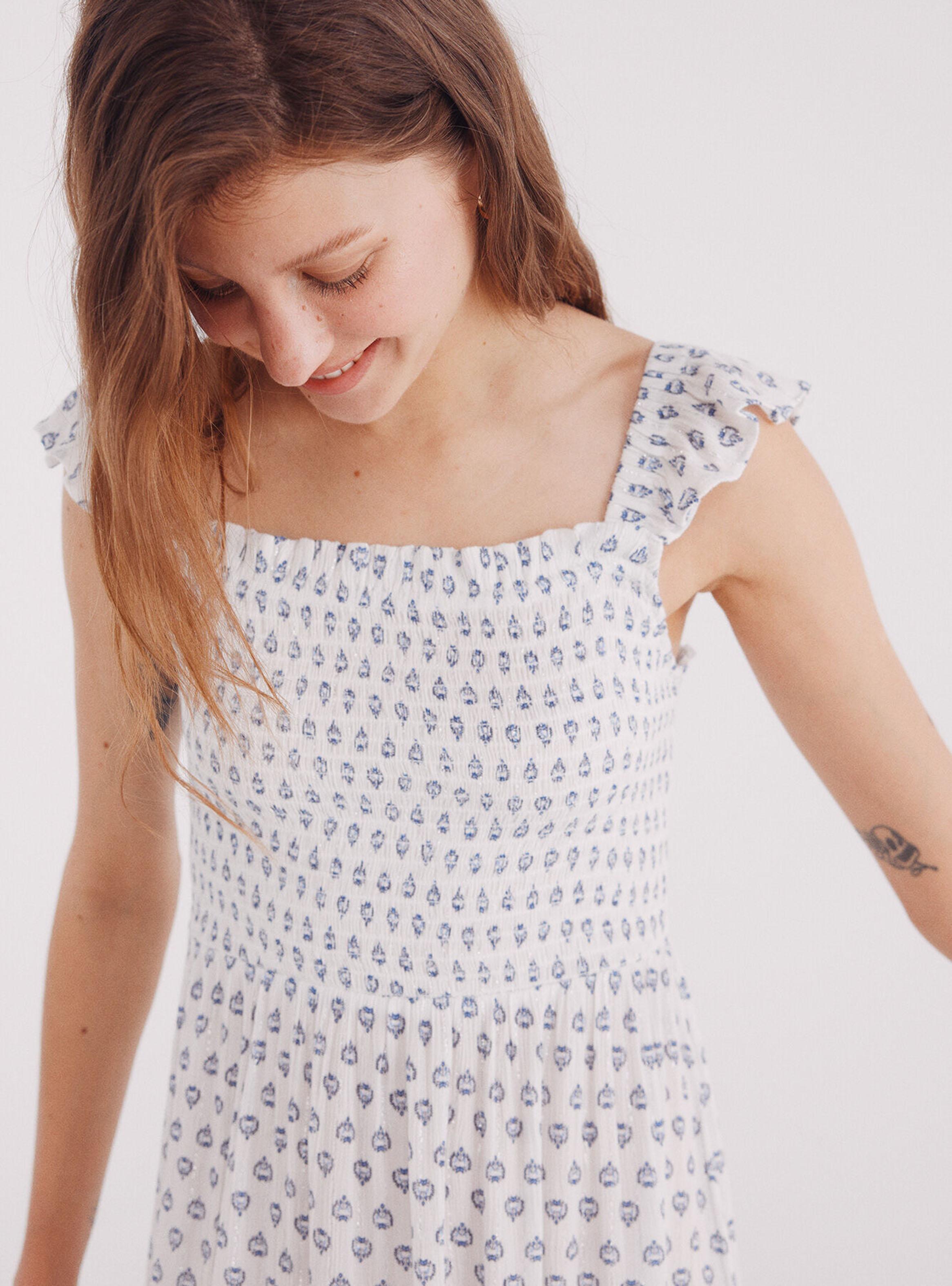 Vestido Midi Smock Estampado Lurex-3