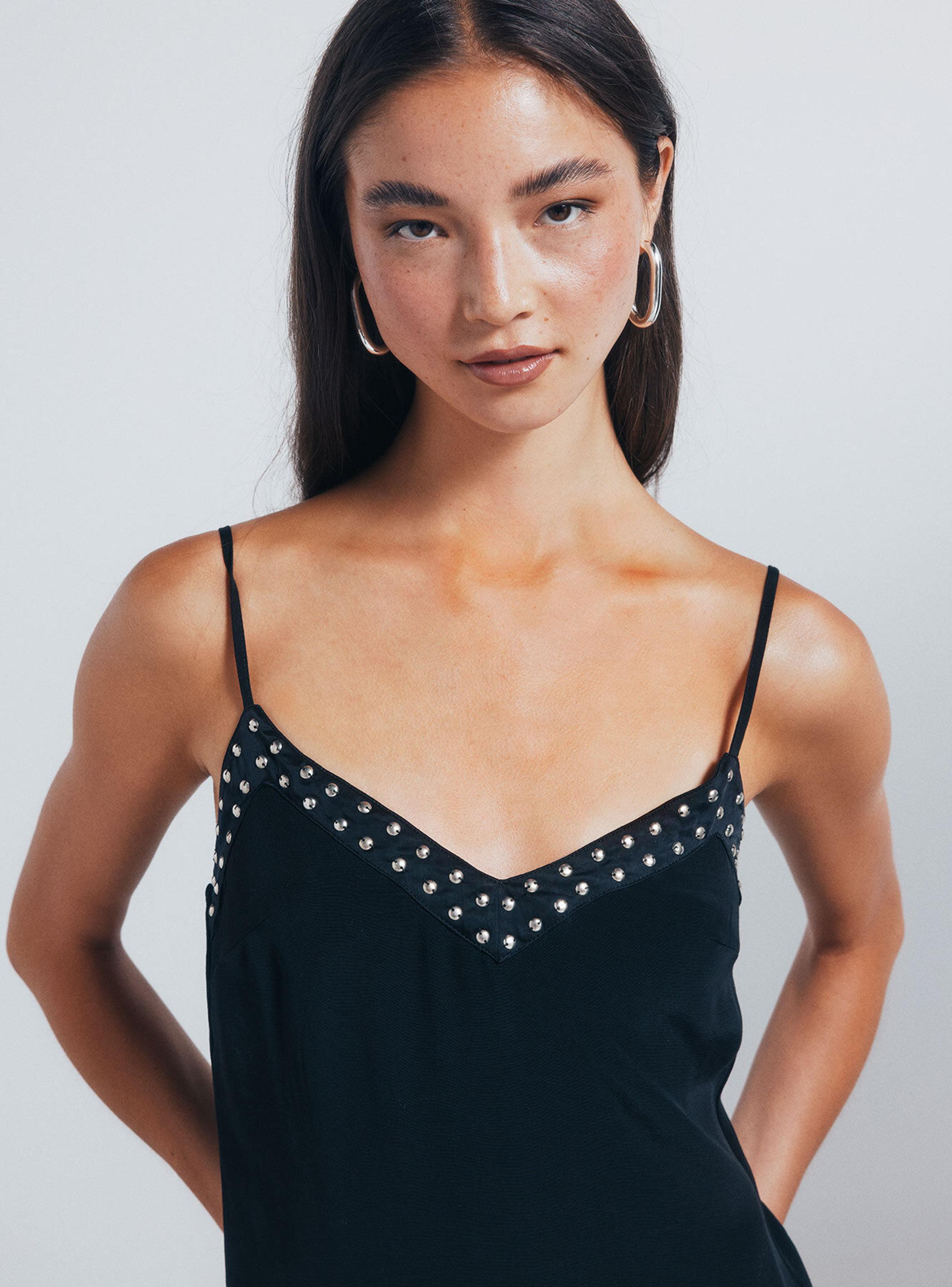 Vestido Midi Lencero Tachas-2