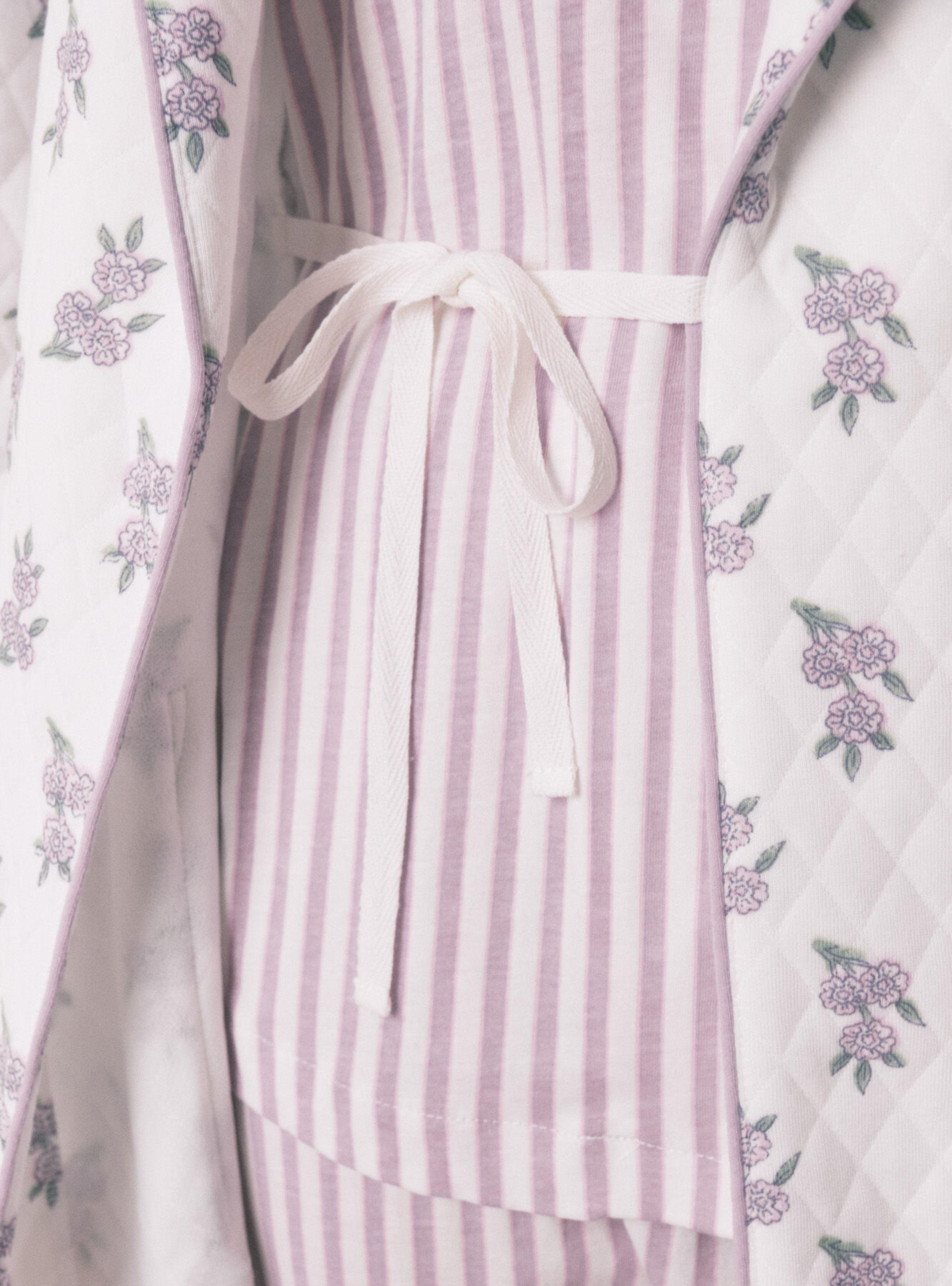 Bata Midi Acolchada Flores-3