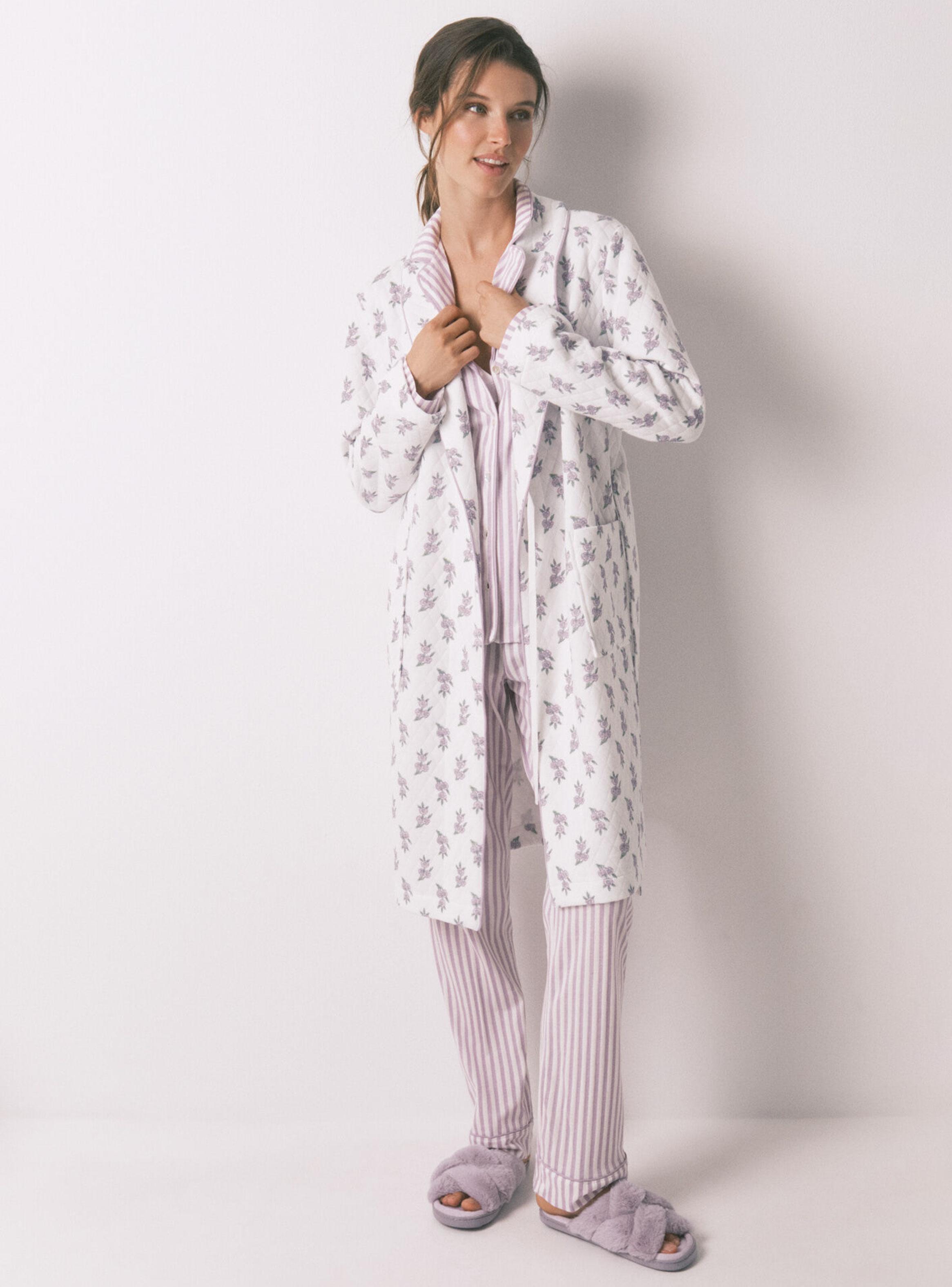 Bata Midi Acolchada Flores-4