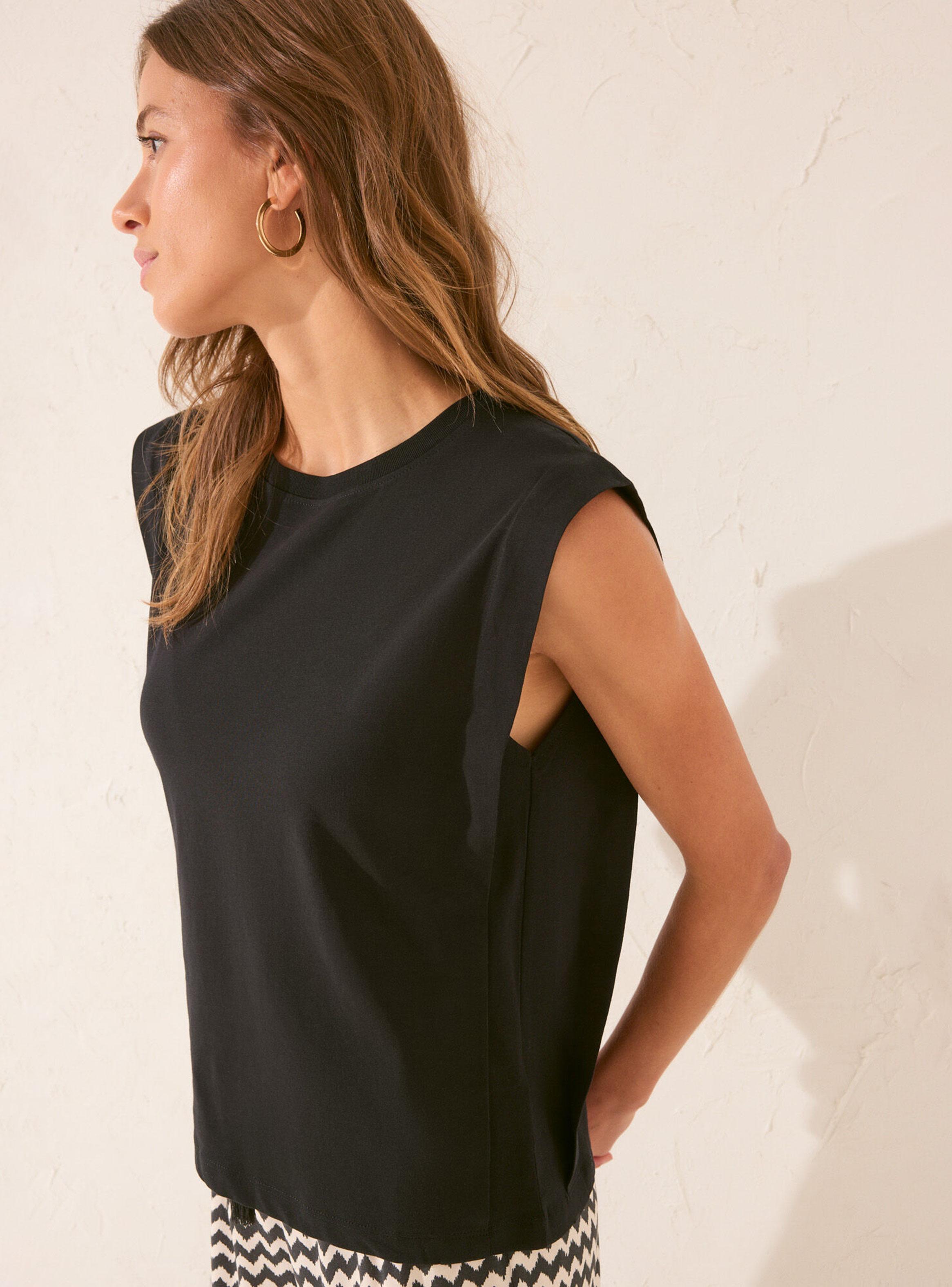 Polera sin Mangas Algodón Negro-2