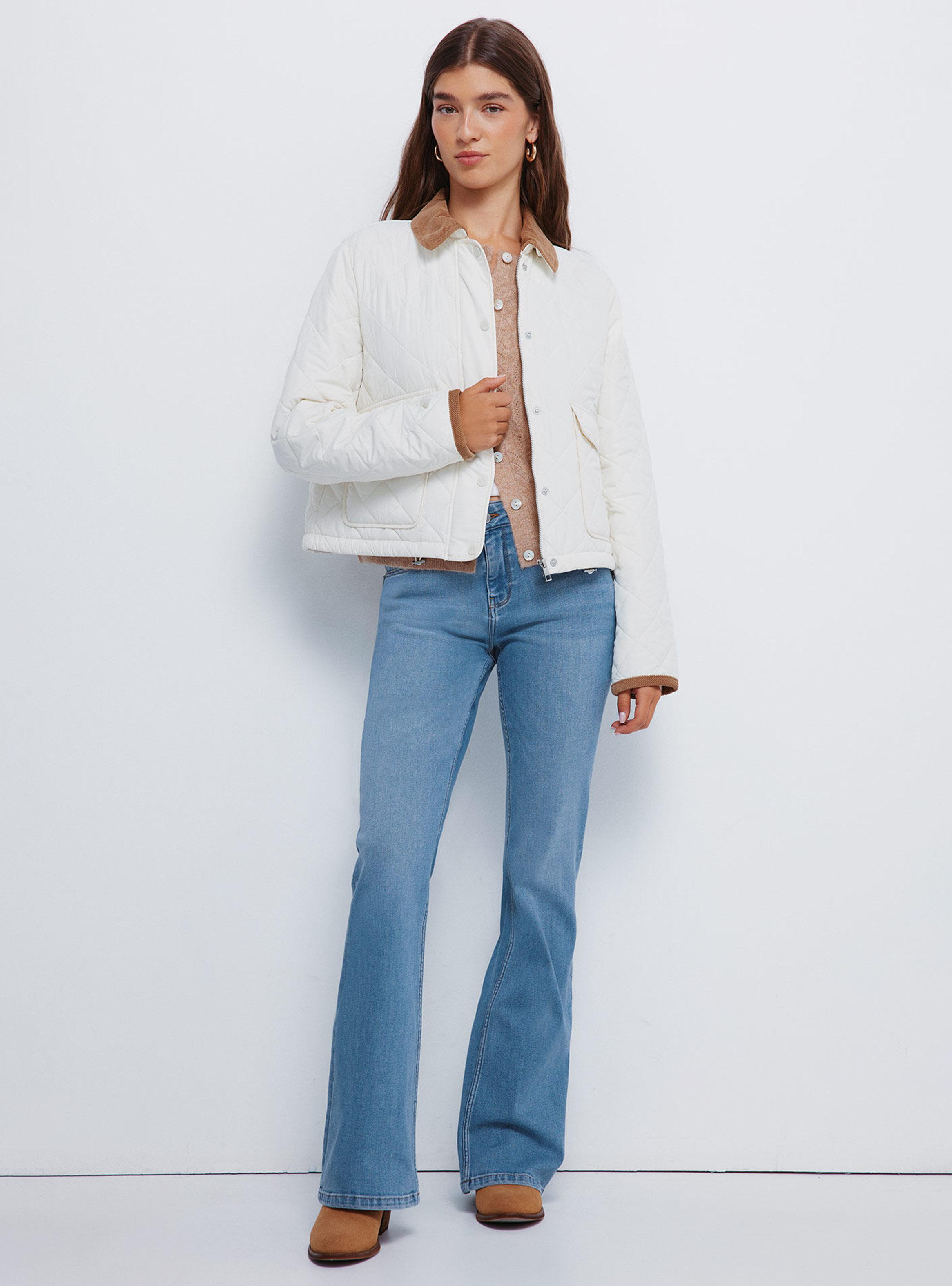 Chaqueta Corta Acolchada Cuello Pana-4