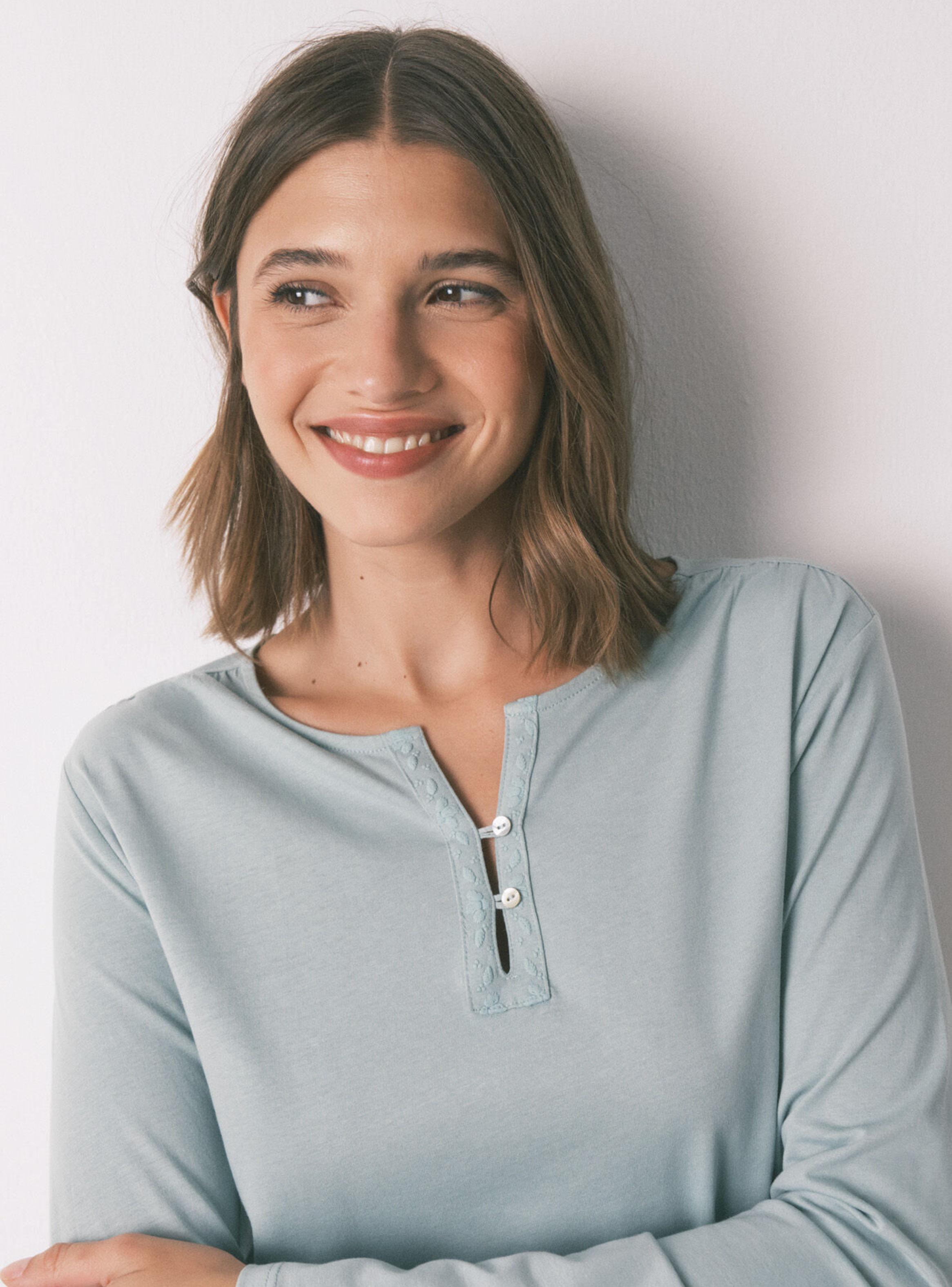 Camiseta Manga Larga Caída Algodón-2