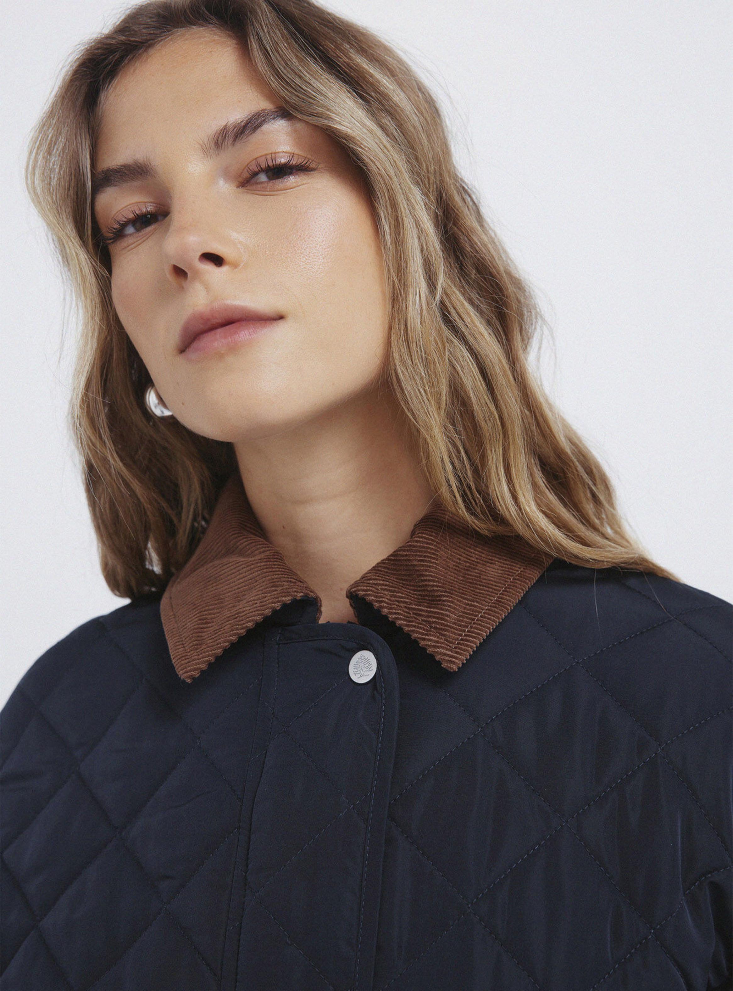 Chaqueta Acolchada Cuello Pana-2