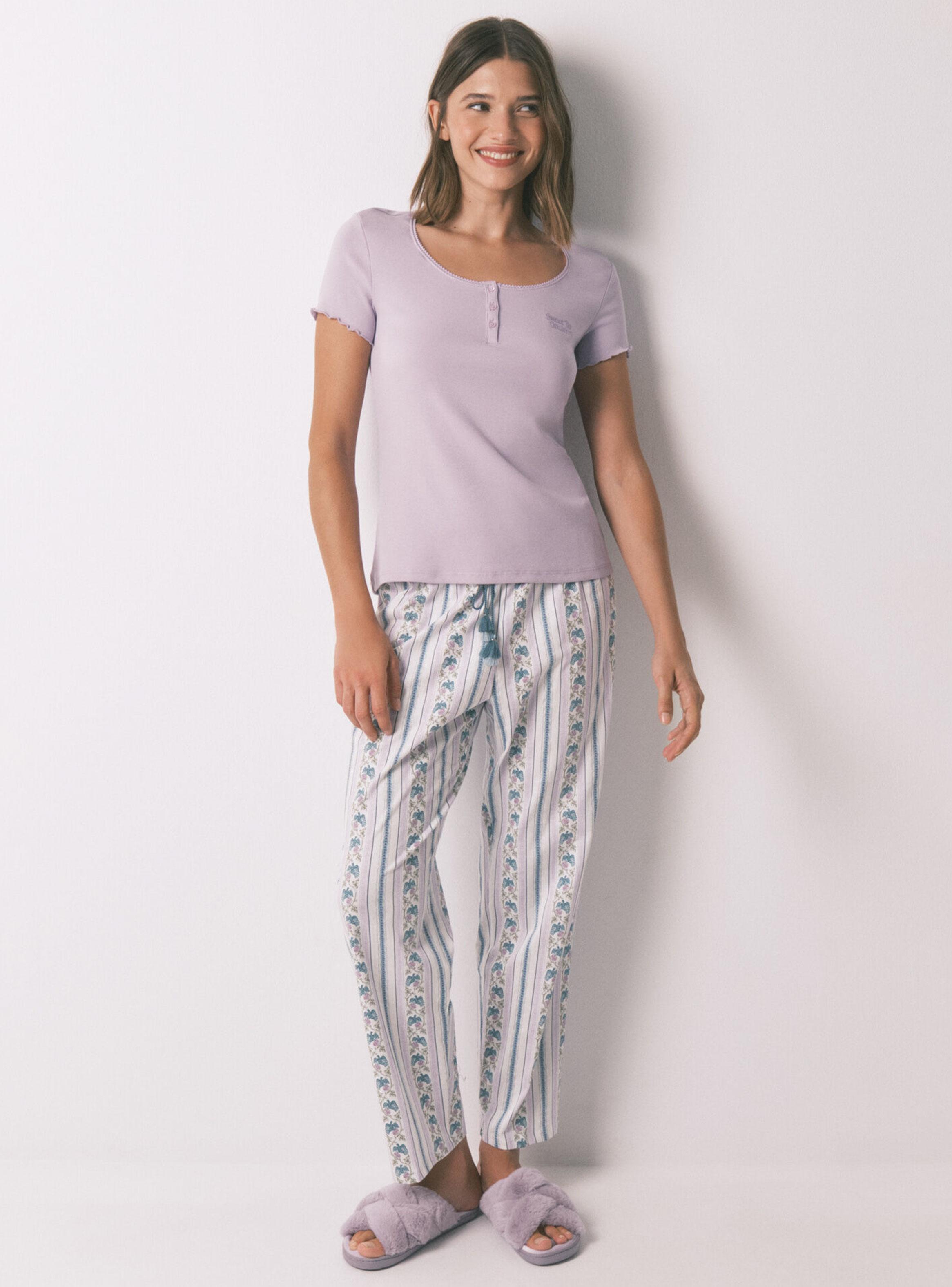 Camiseta Manga Corta Algodón Lila-3