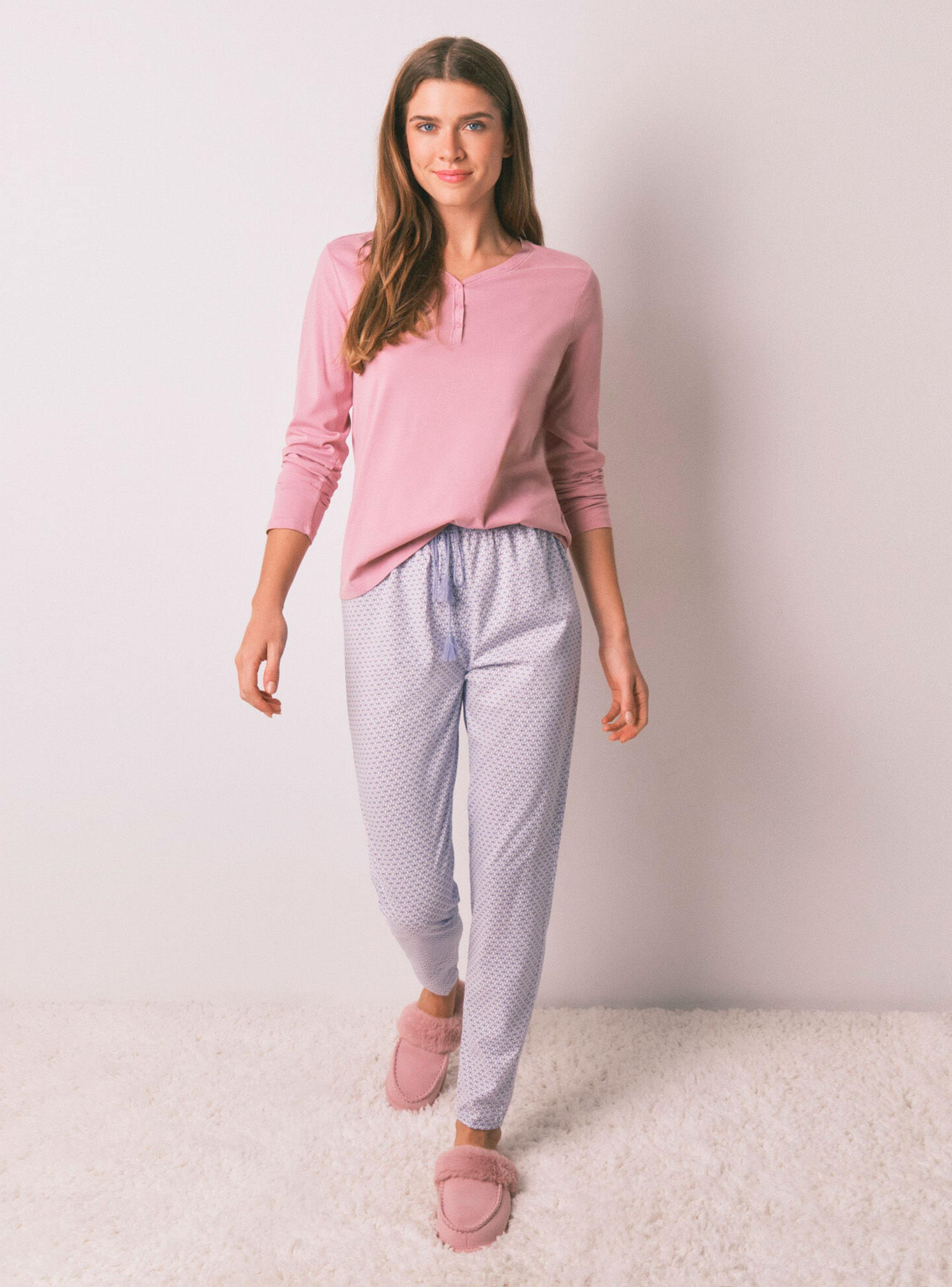 Camiseta Manga Larga Algodón Perchado Rosa-2