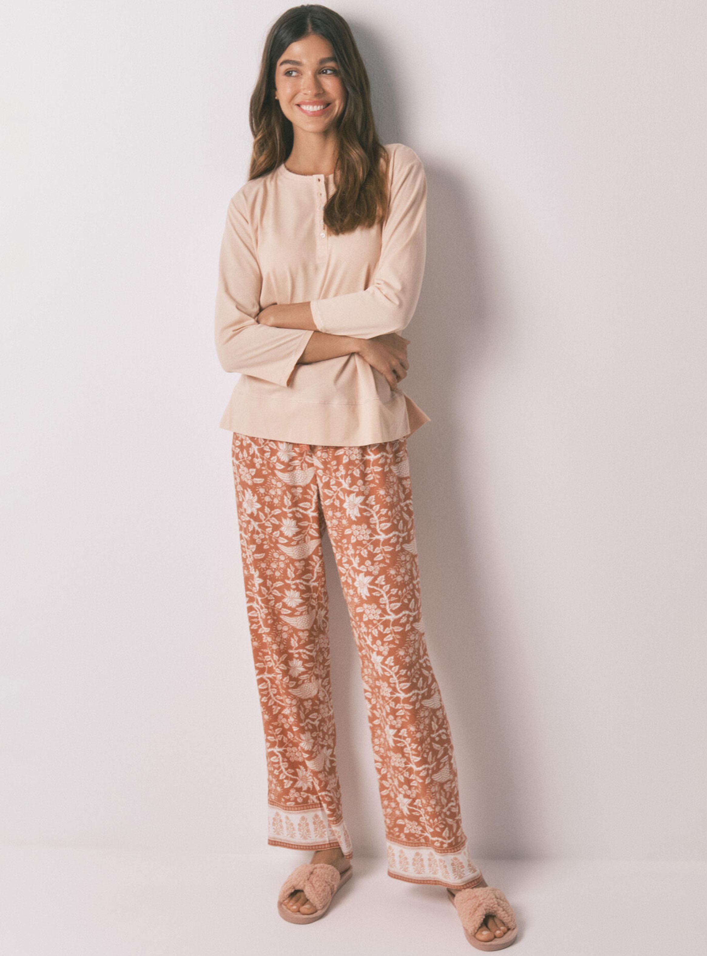 Camiseta Manga ¾ Algodón Naranja-3