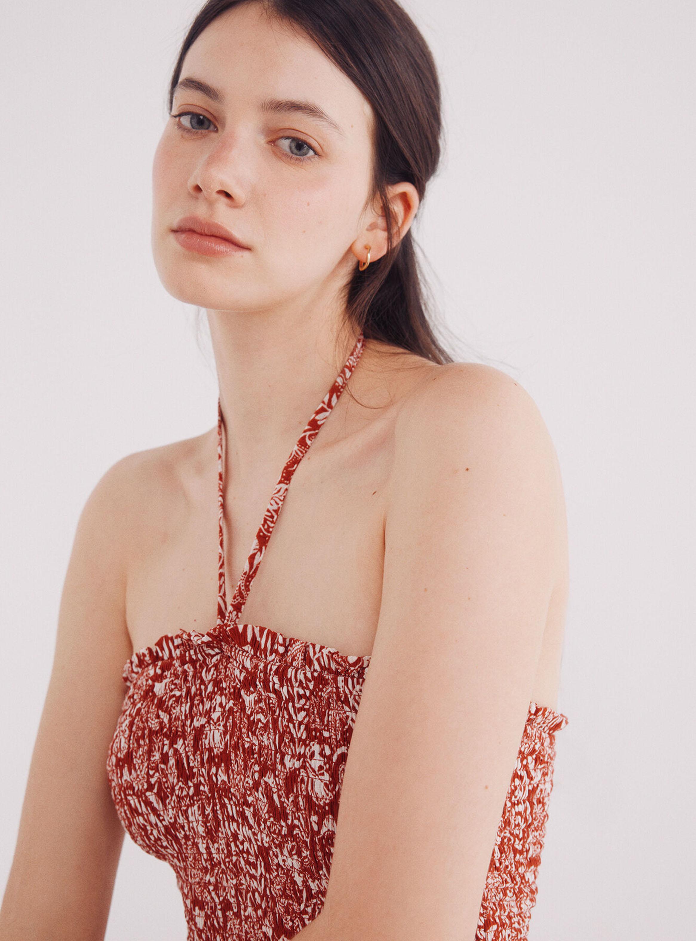 Vestido Midi Cuerpo Nido de Abeja-3