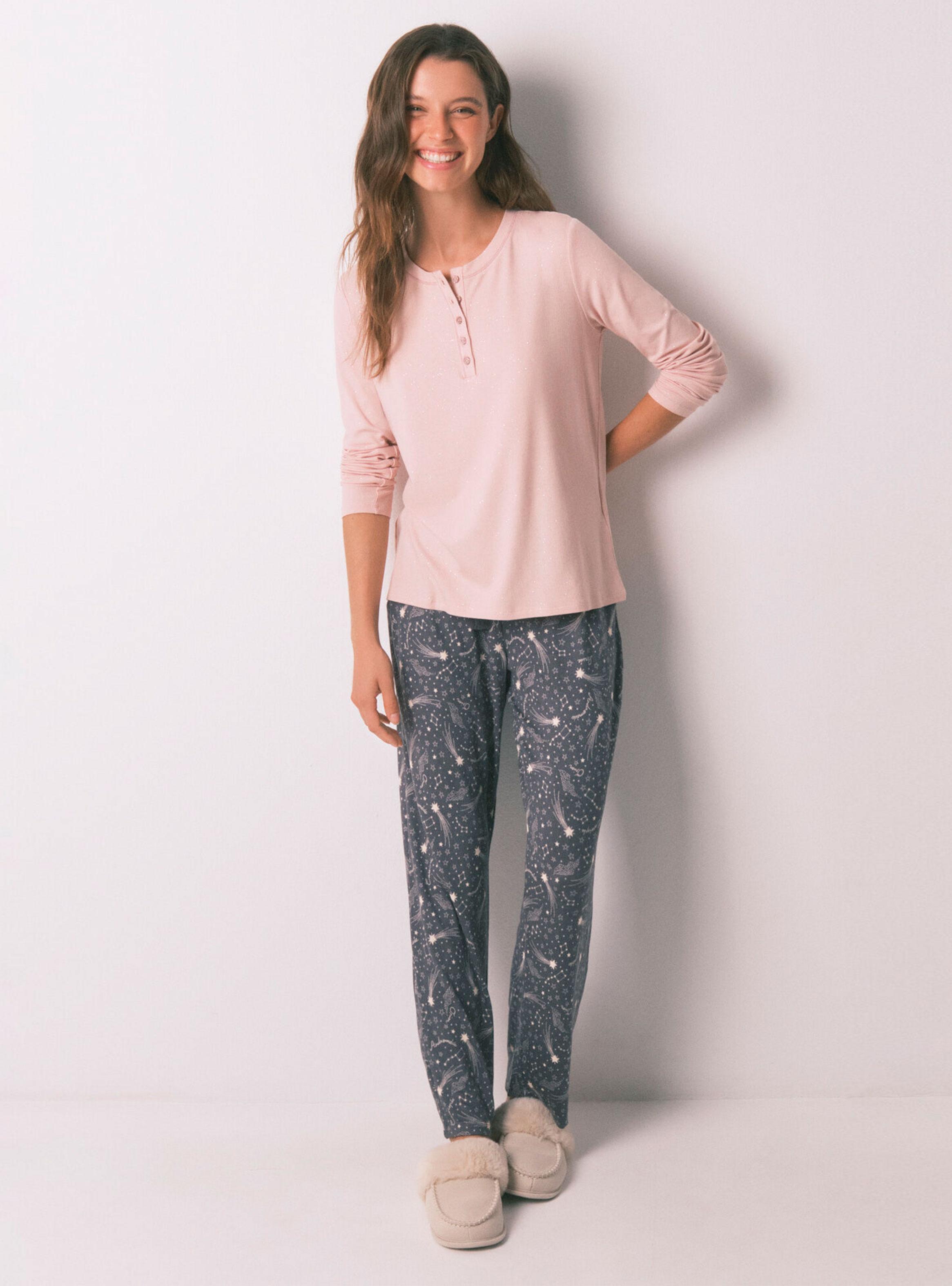 Camiseta Manga Larga Viscosa Rosa Brillo-3