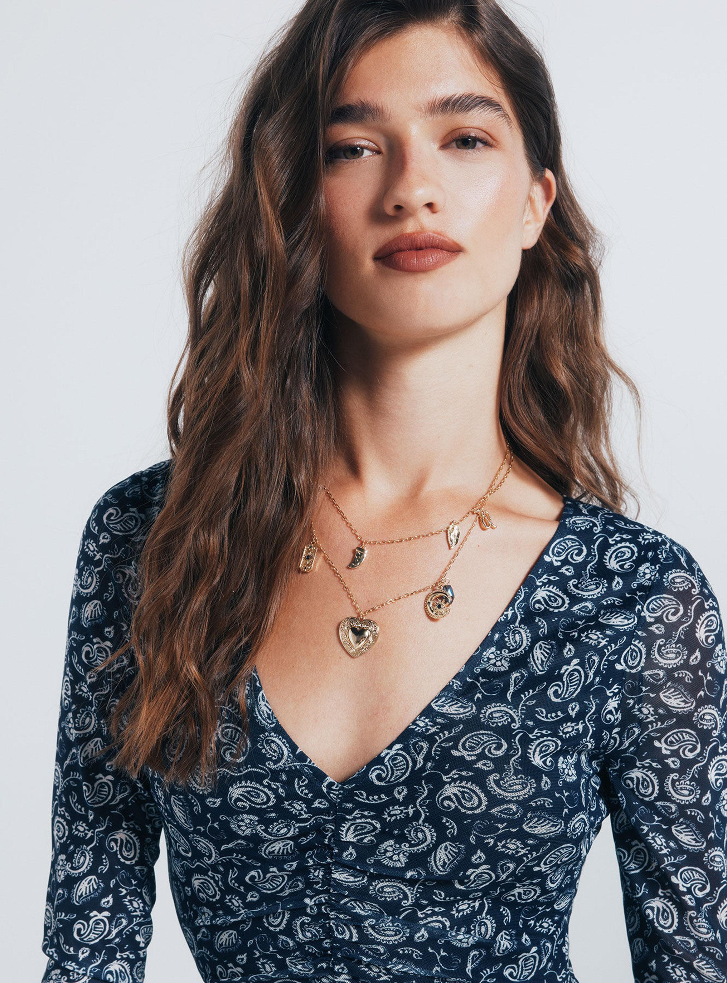 Vestido Midi Frunces Estampado-3