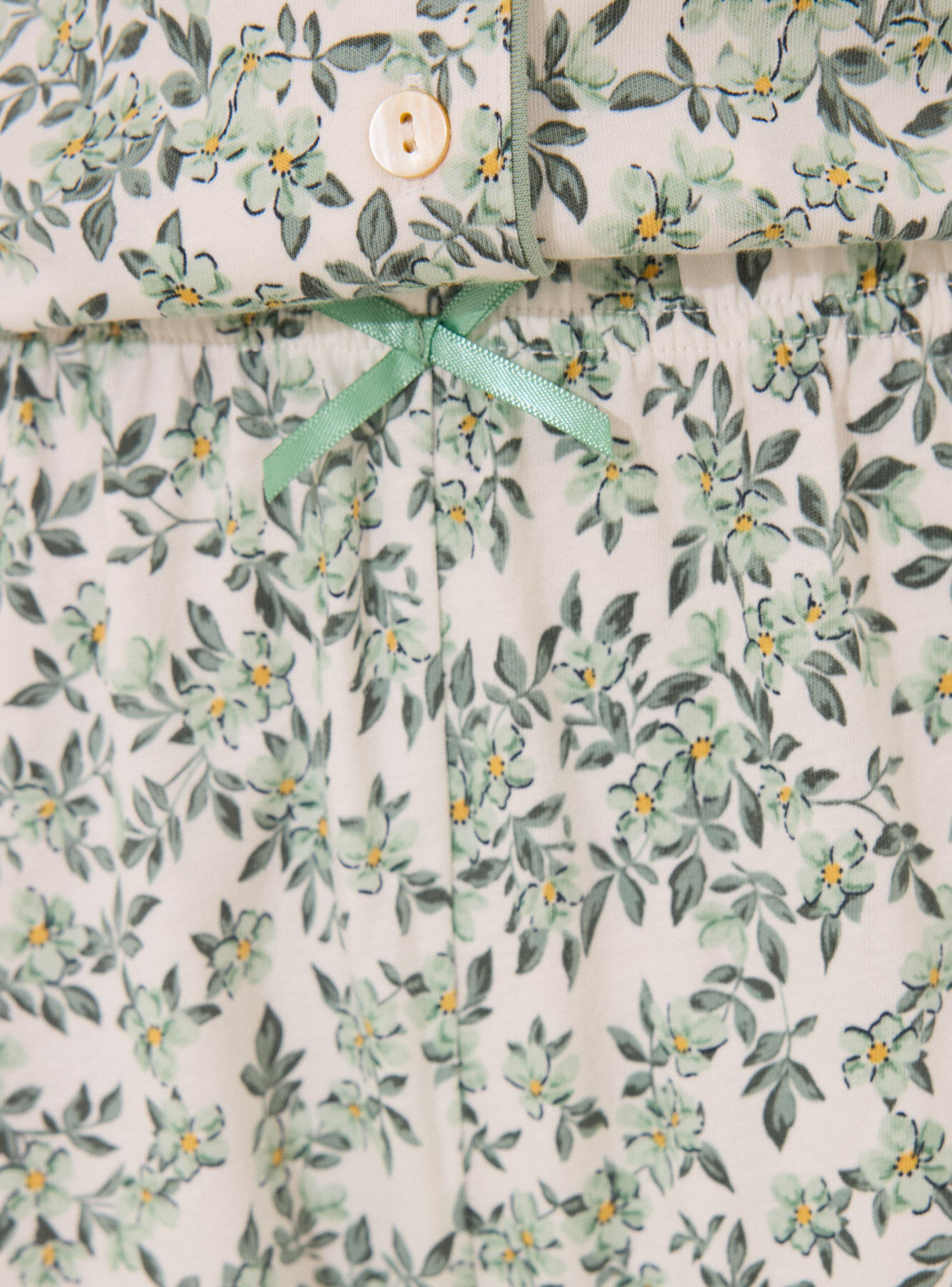 Pijama Camisero Largo Algodón Flores-4