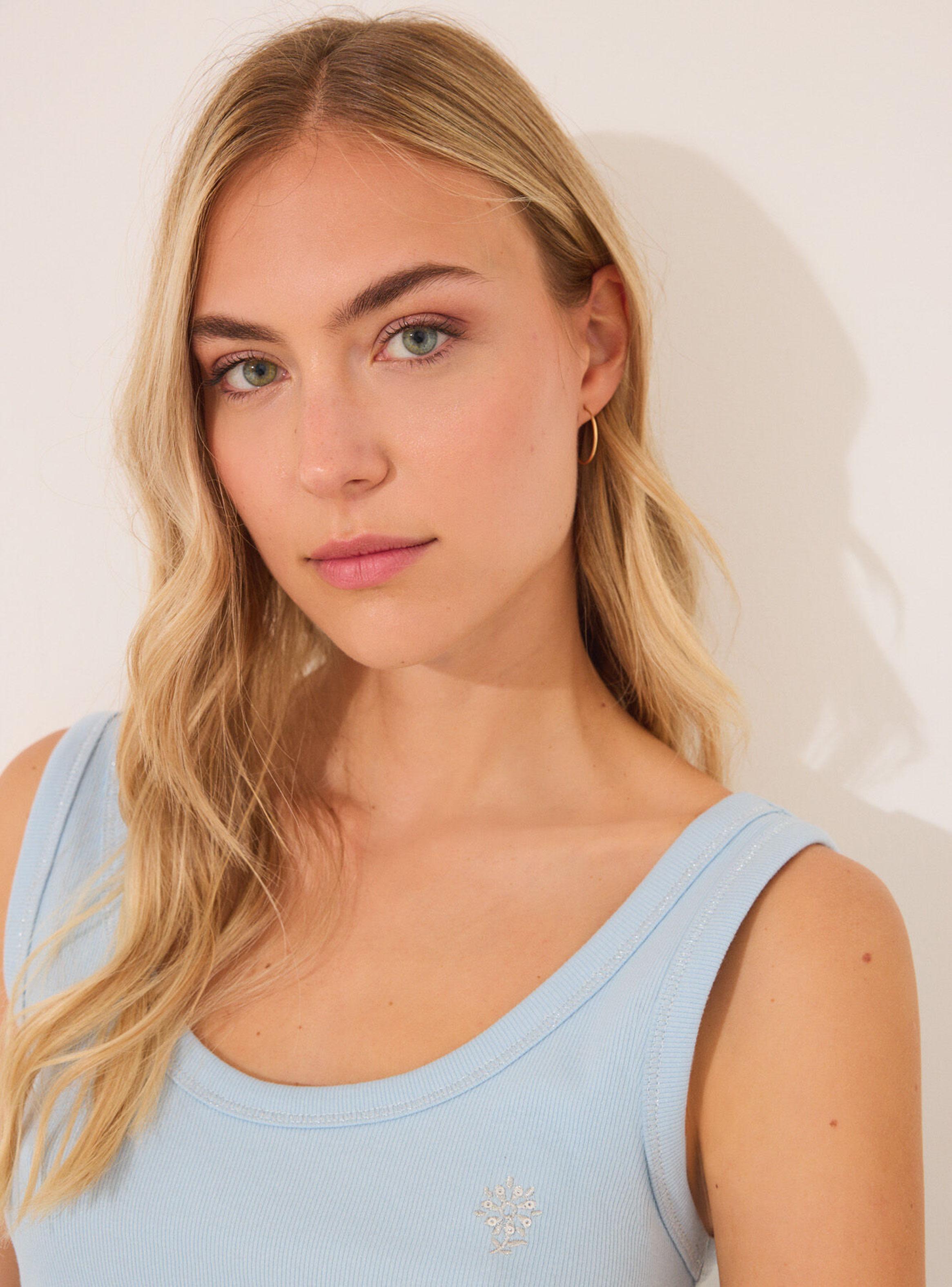 Pijama Corto Tirantes Algodón Paisley Liso-3