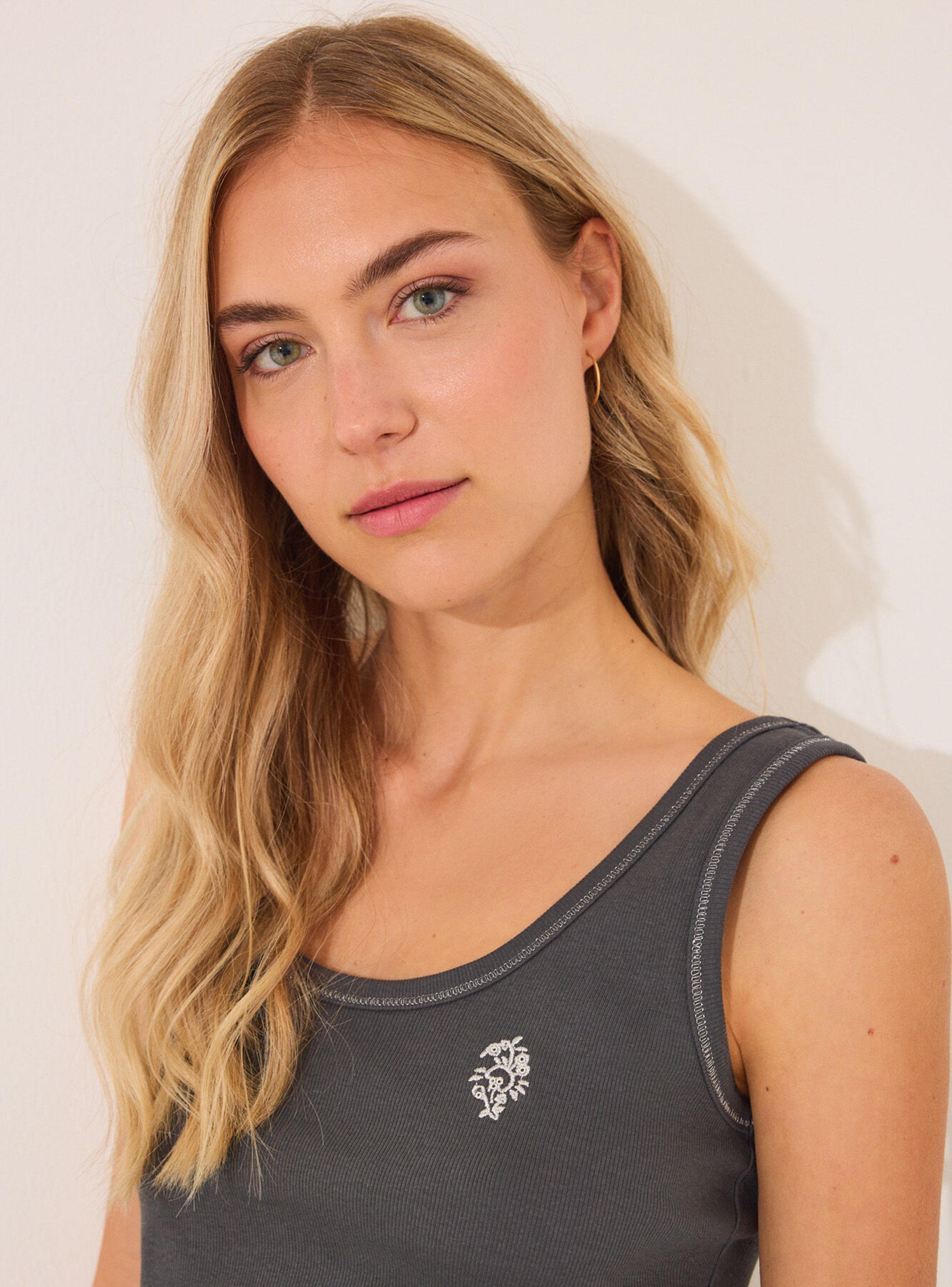 Pijama Corto Tirantes Algodón Paisley Liso y Estampado-2