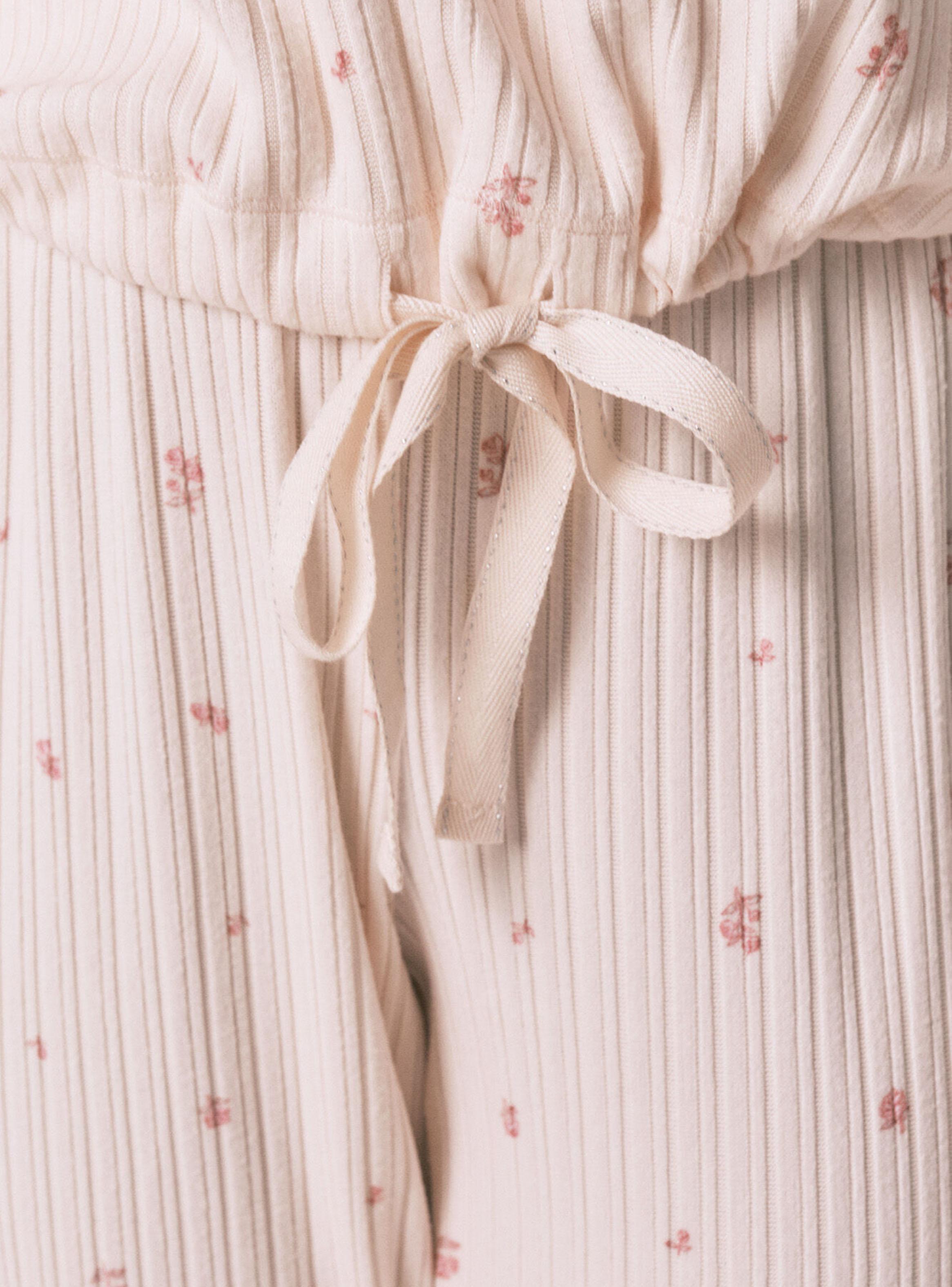 Pijama Larga Viscosa Estampado Floral Rosa-4