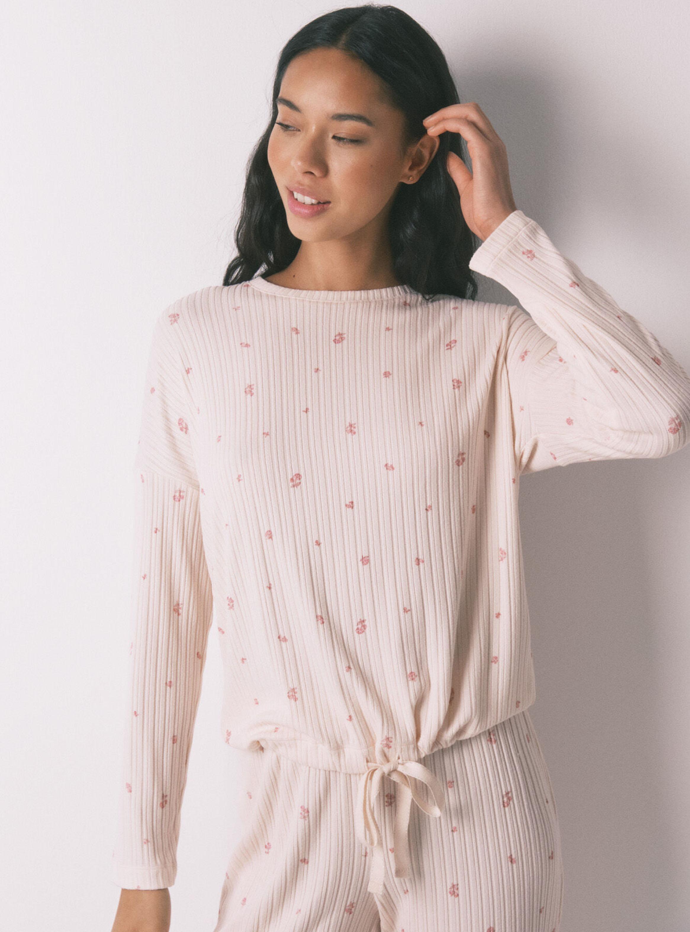 Pijama Larga Viscosa Estampado Floral Rosa-2