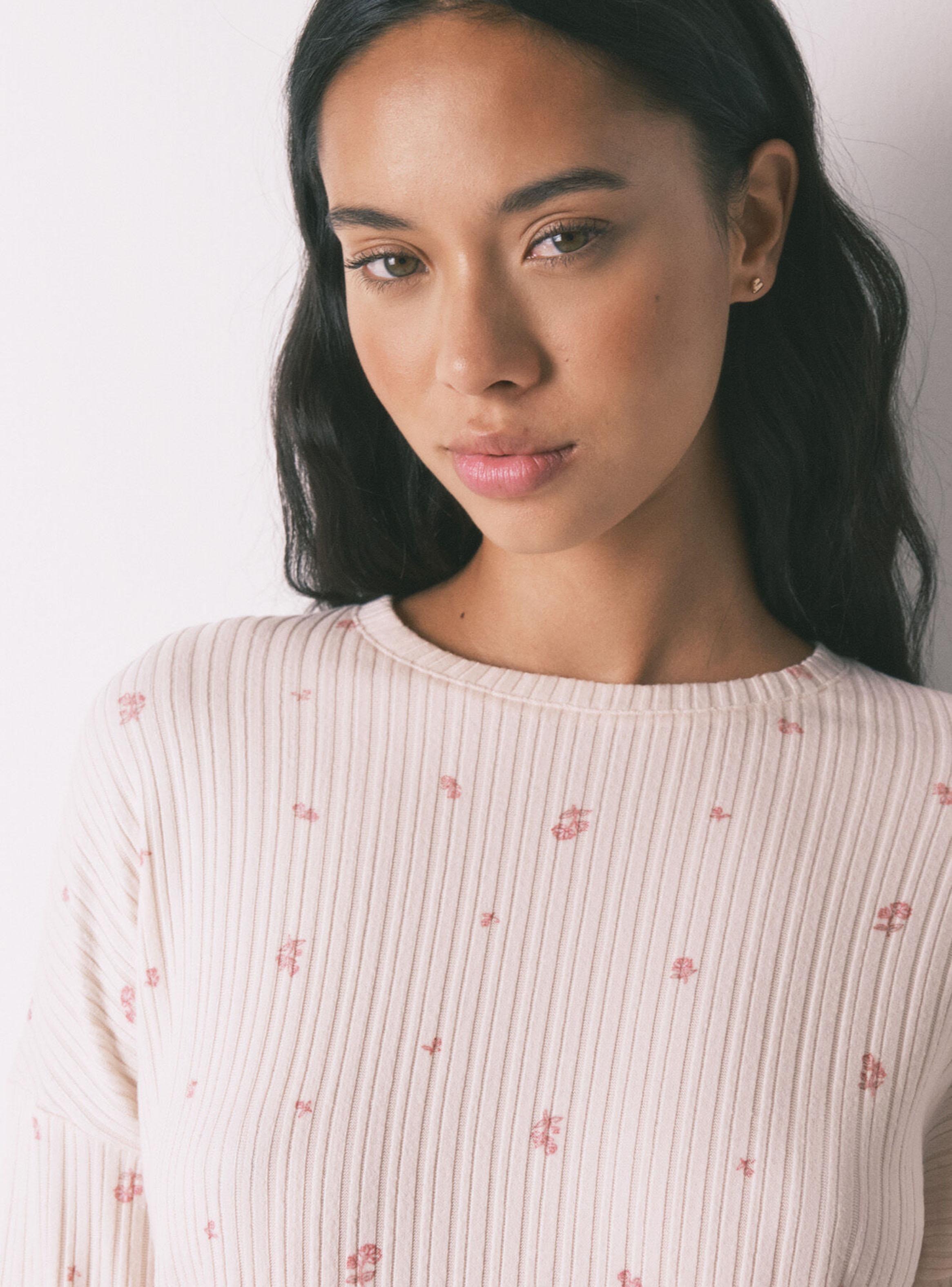 Pijama Larga Viscosa Estampado Floral Rosa-3