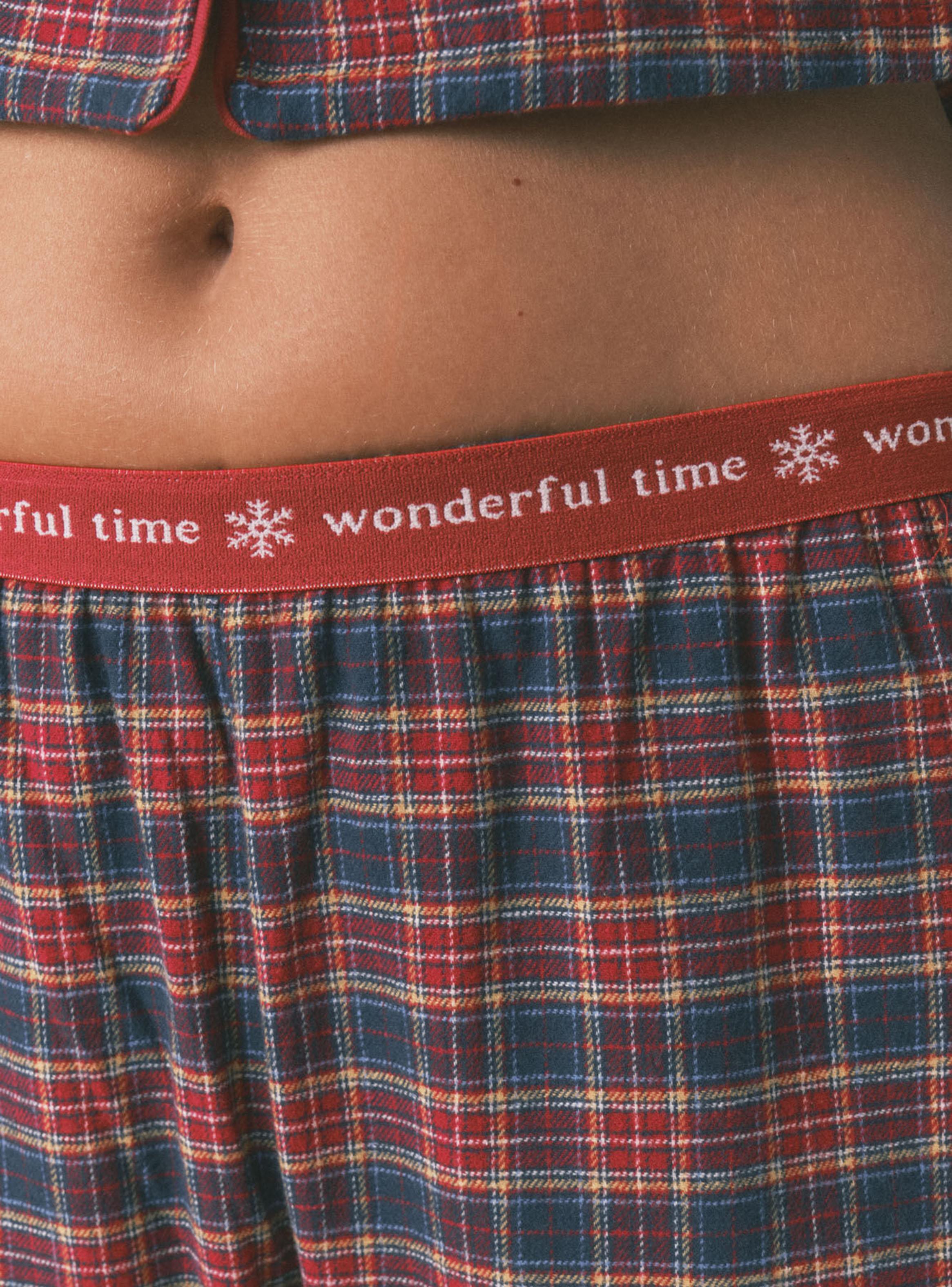 Pijama Camisero Cuadros Algodón-3