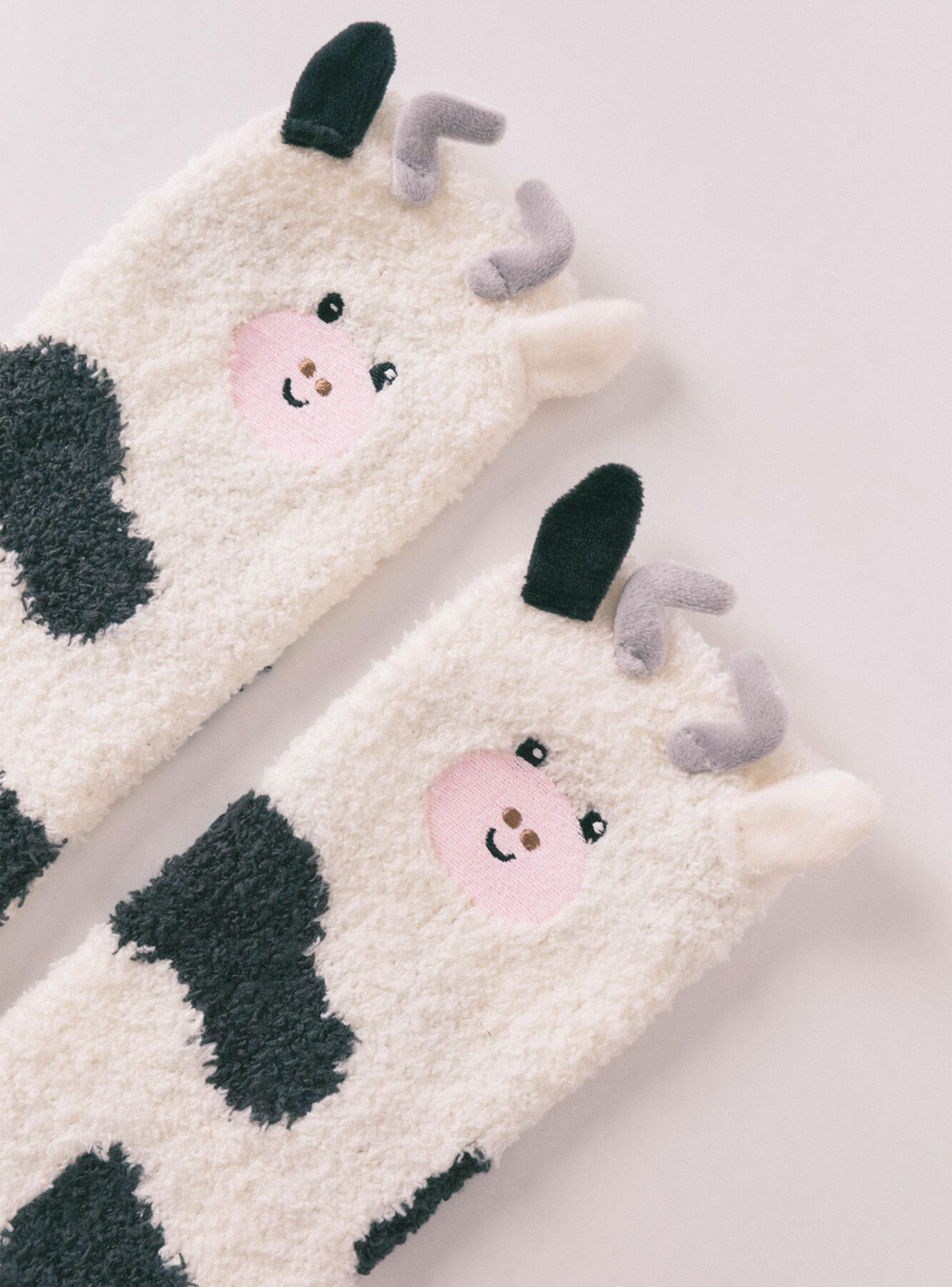 Calcetín Largos Pelo Print Vaca 3D-2