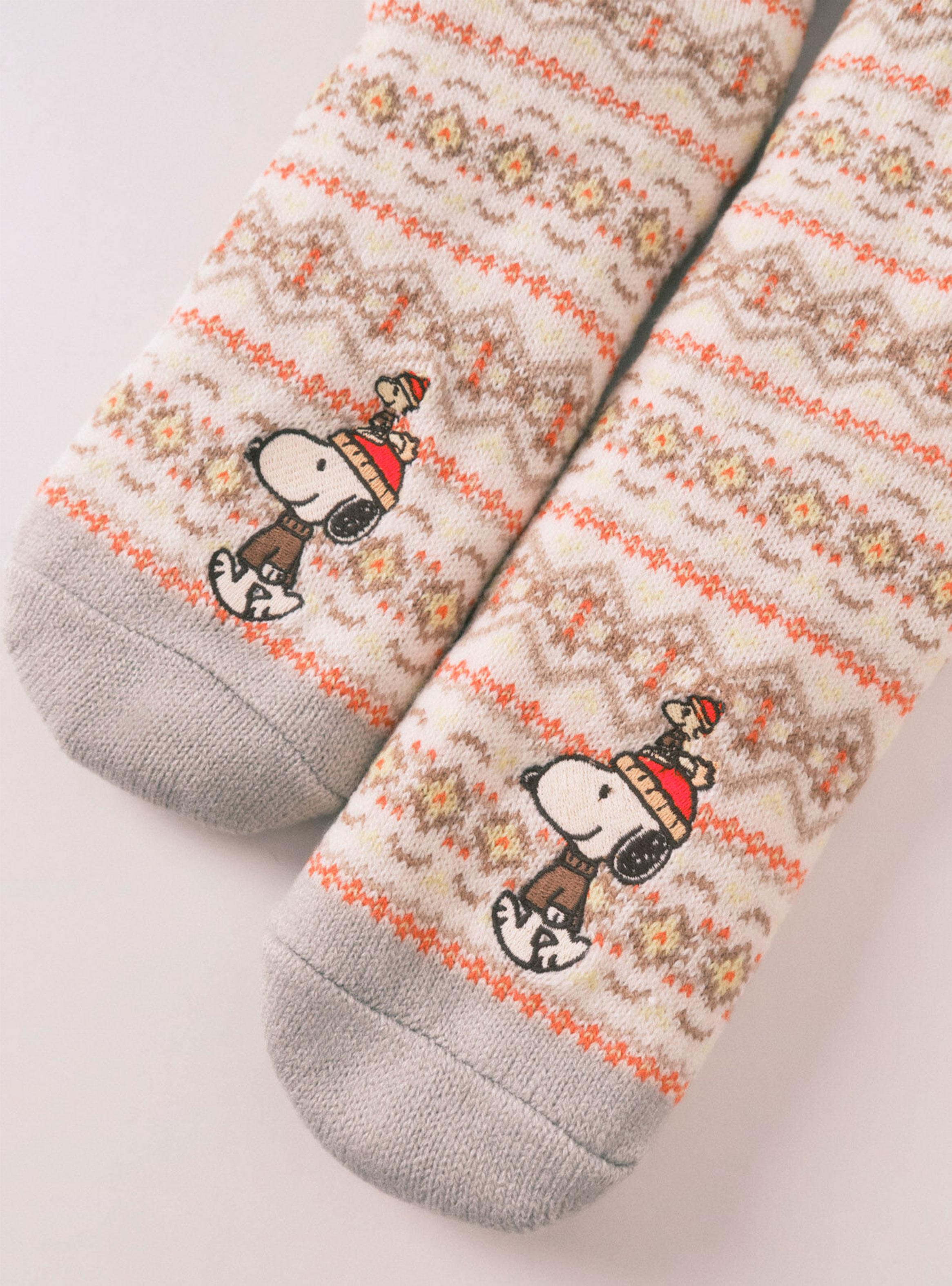 Calcetín Largos Pelo Print Cenefas Snoopy-2