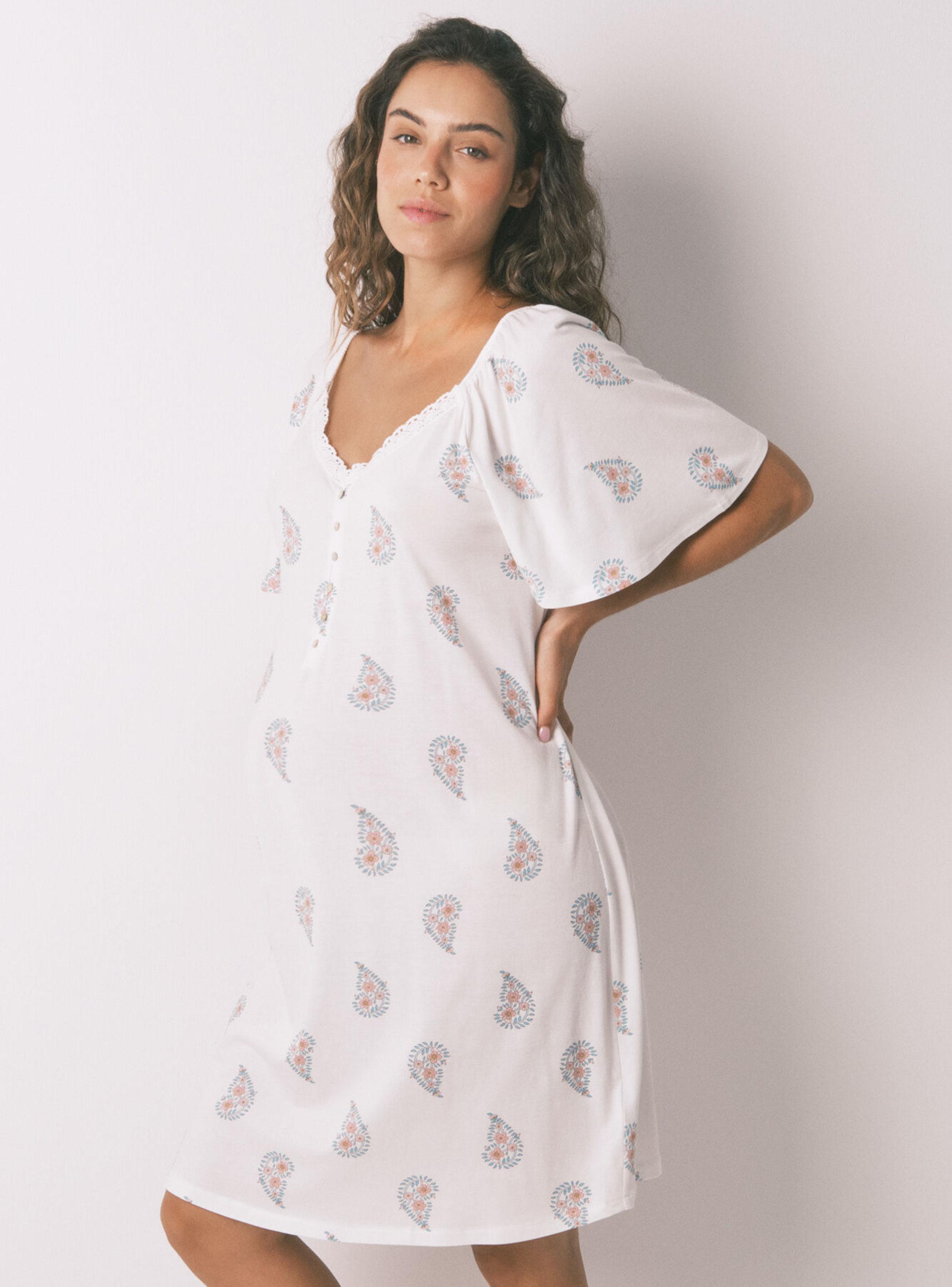 Camisón Midi Maternity Algodón Floral-2