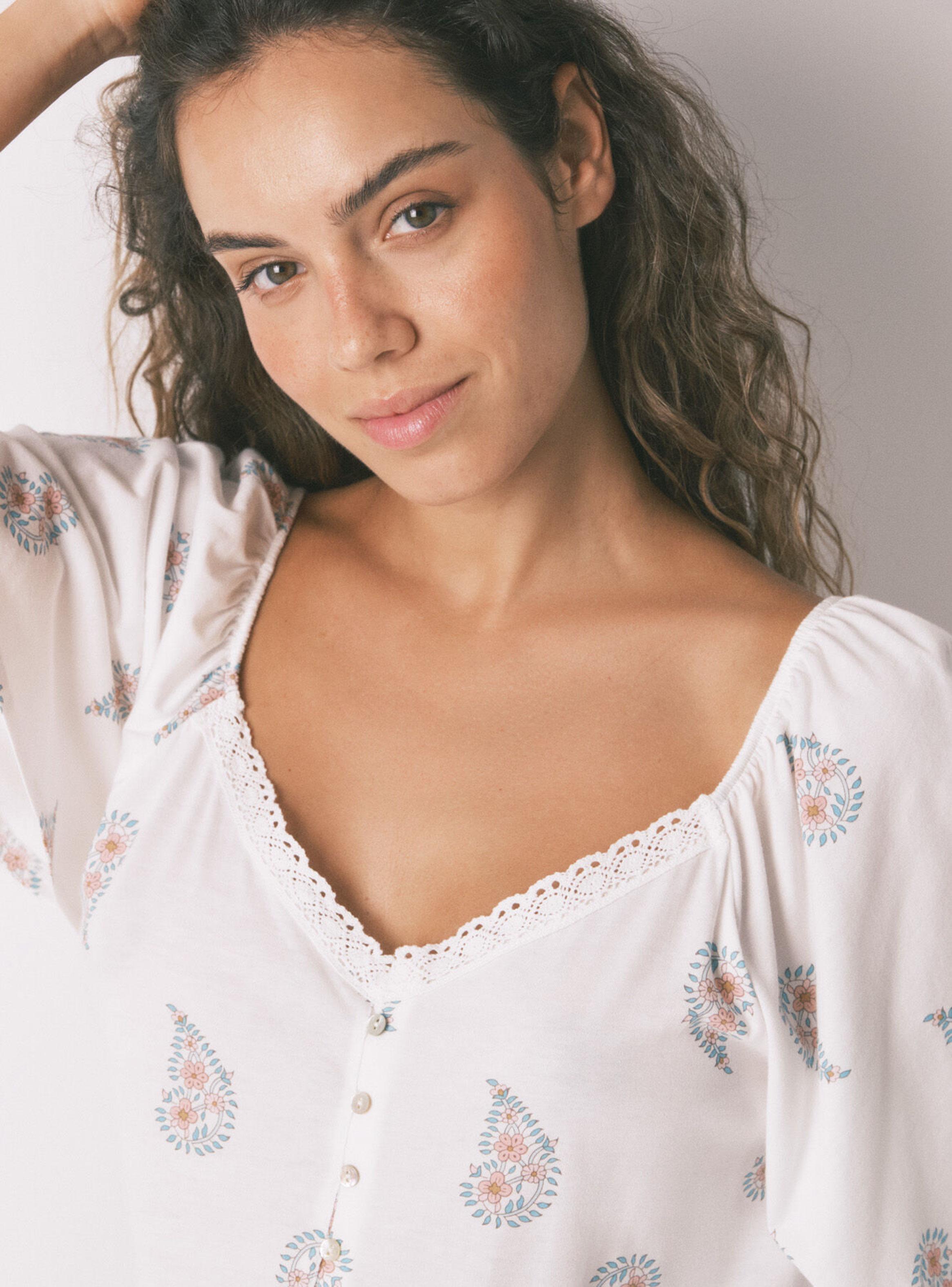 Camisón Midi Maternity Algodón Floral-3