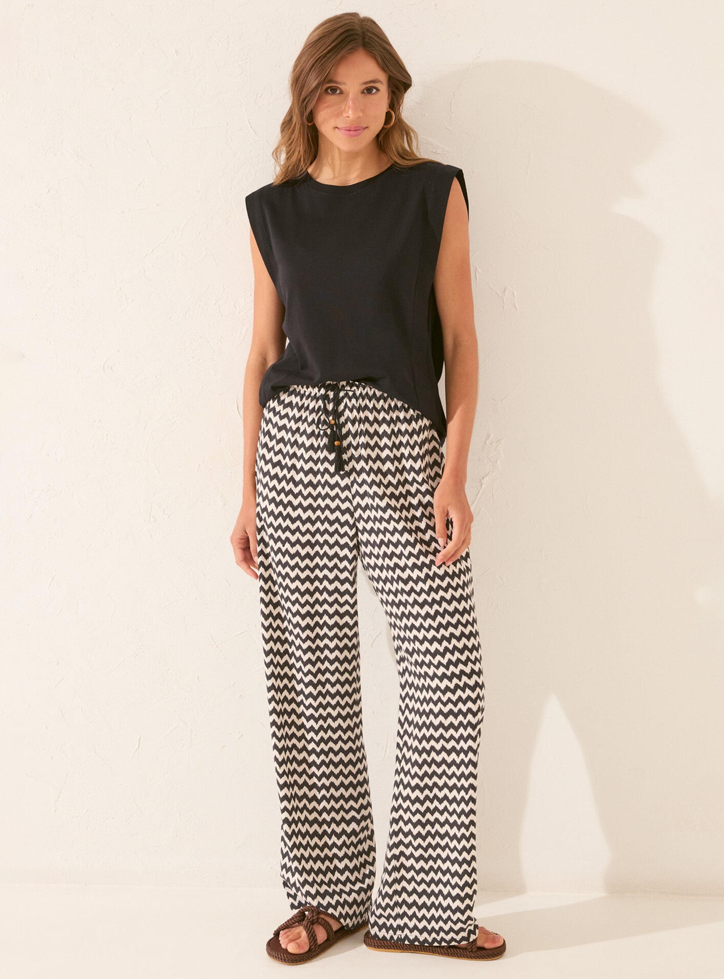 Pantalón Largo Viscosa Estampado Ikat-4