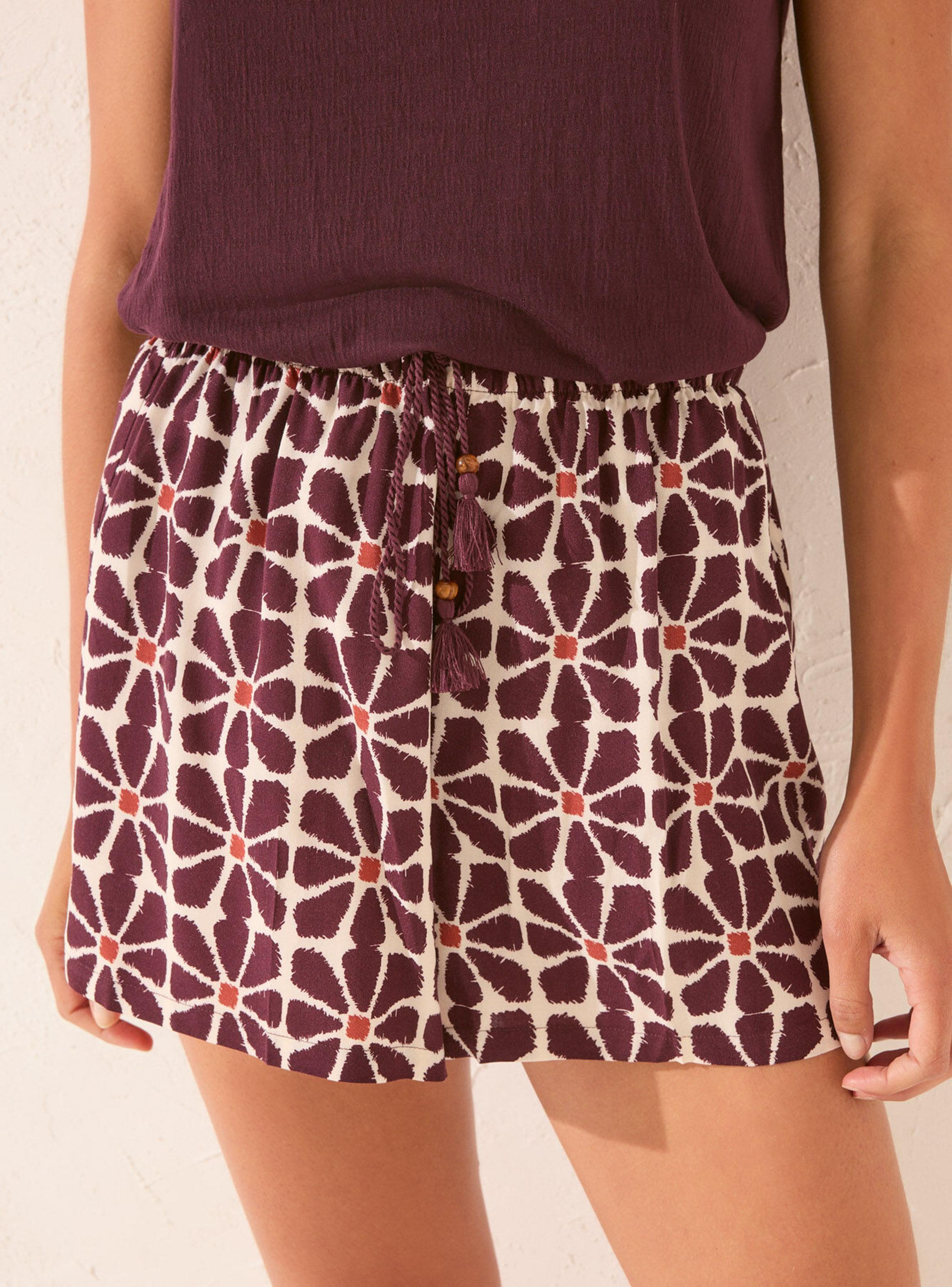 Pantalón Corto Viscosa Estampado Flores-2