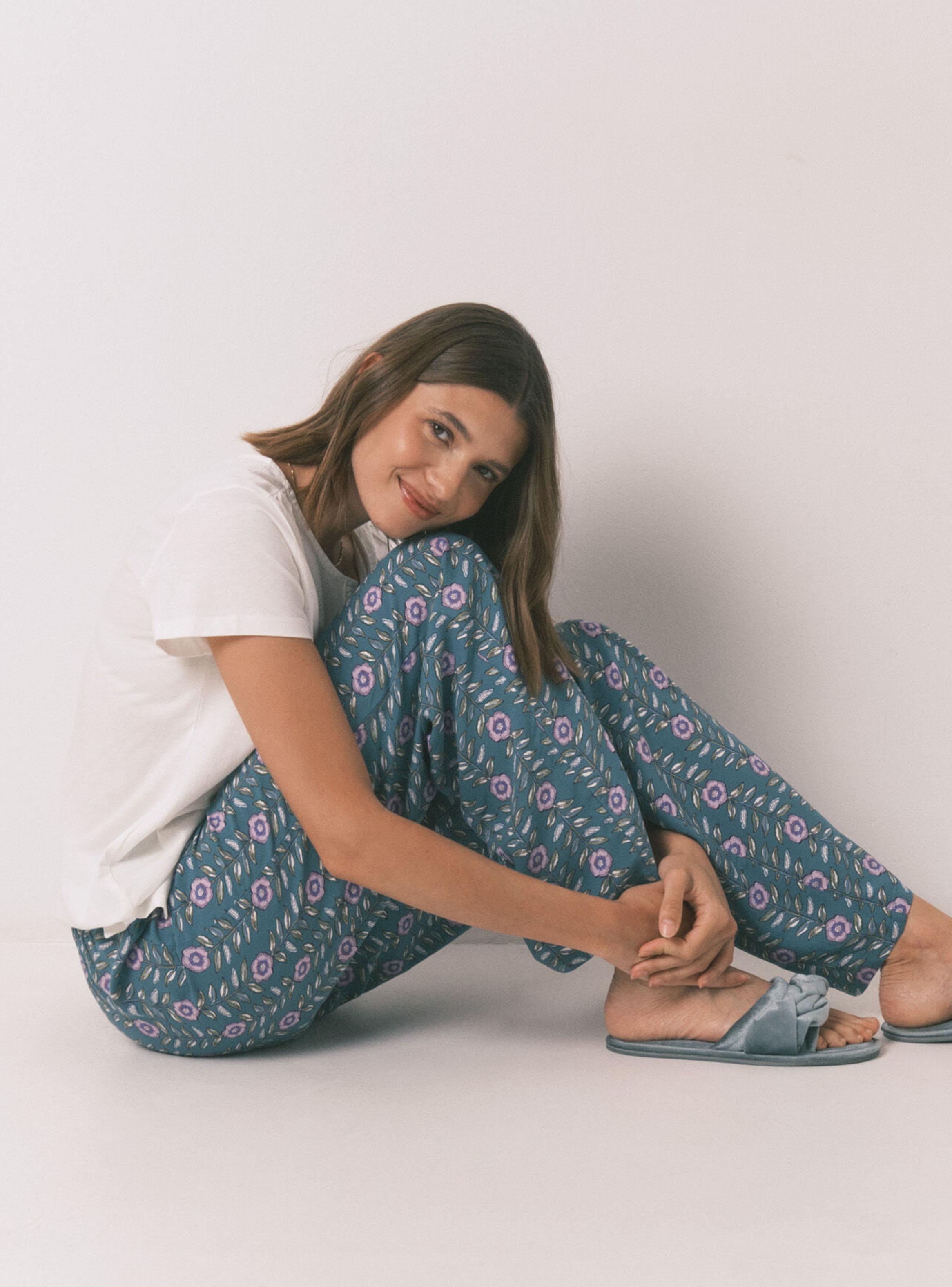 Pantalón Largo Viscosa Print Allover Flores-4