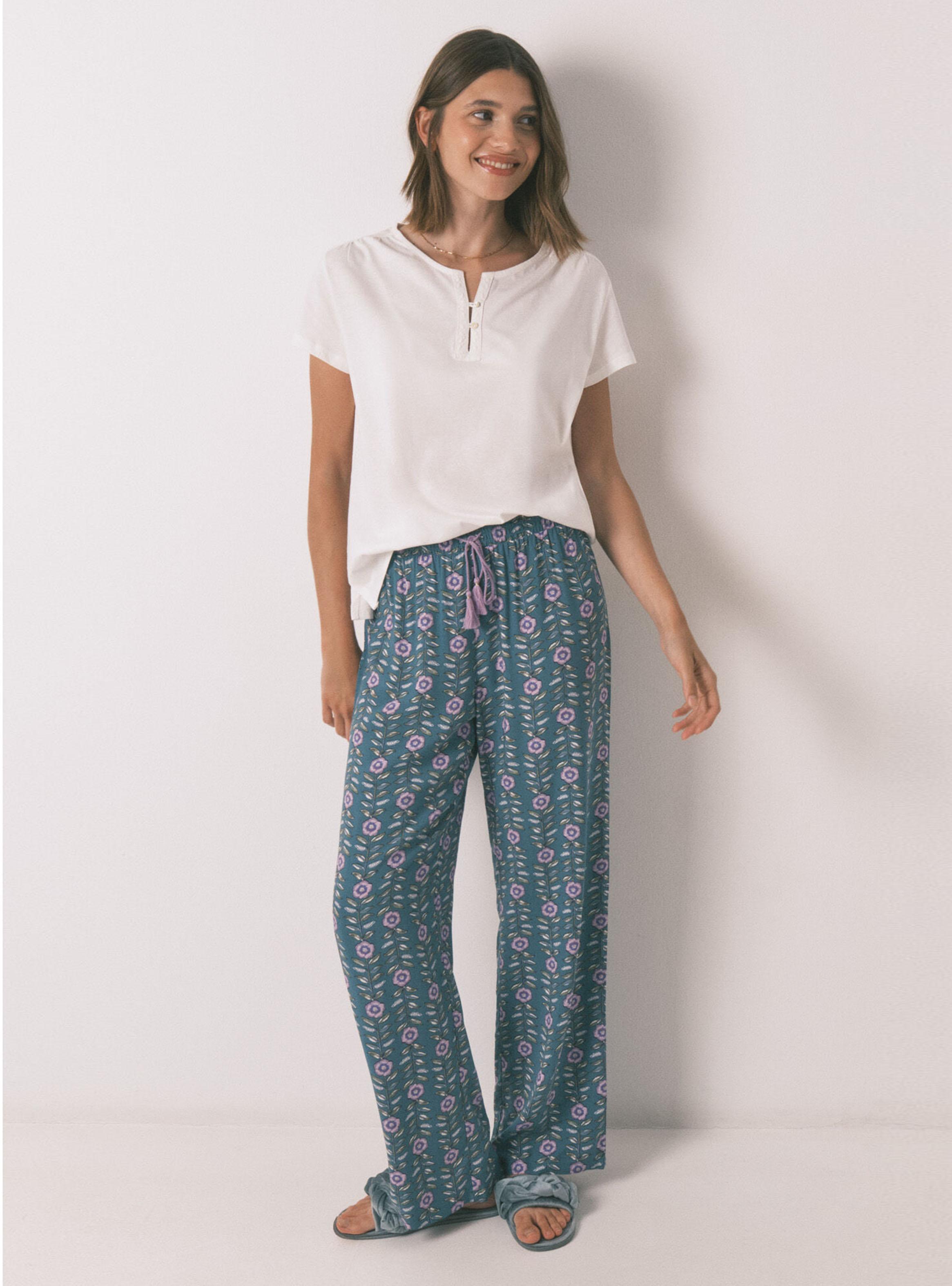 Pantalón Largo Viscosa Print Allover Flores-3