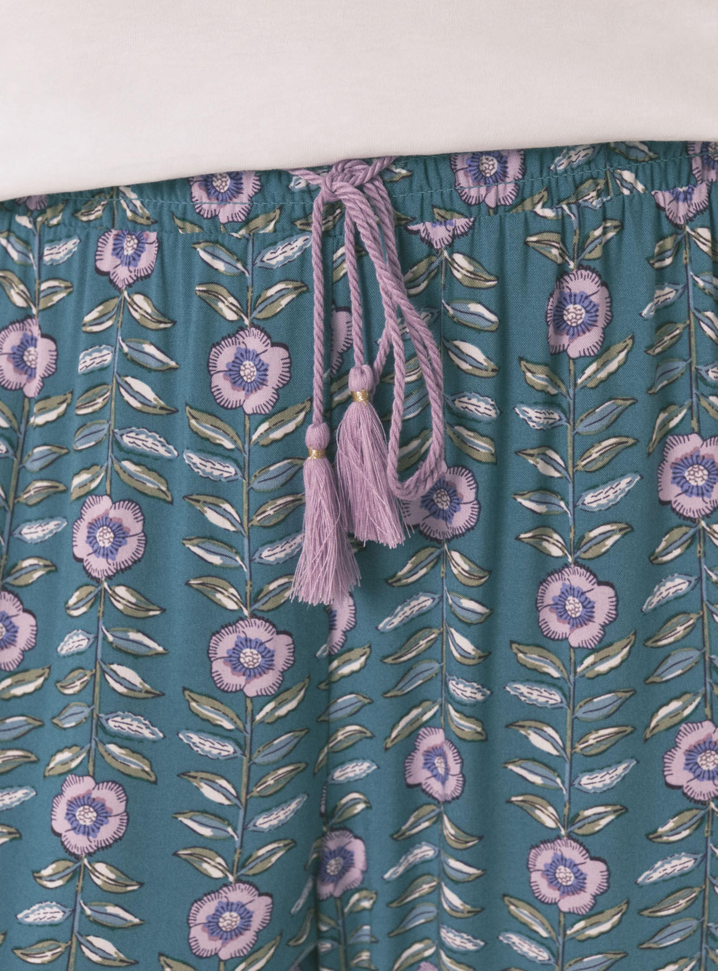 Pantalón Largo Viscosa Print Allover Flores-2