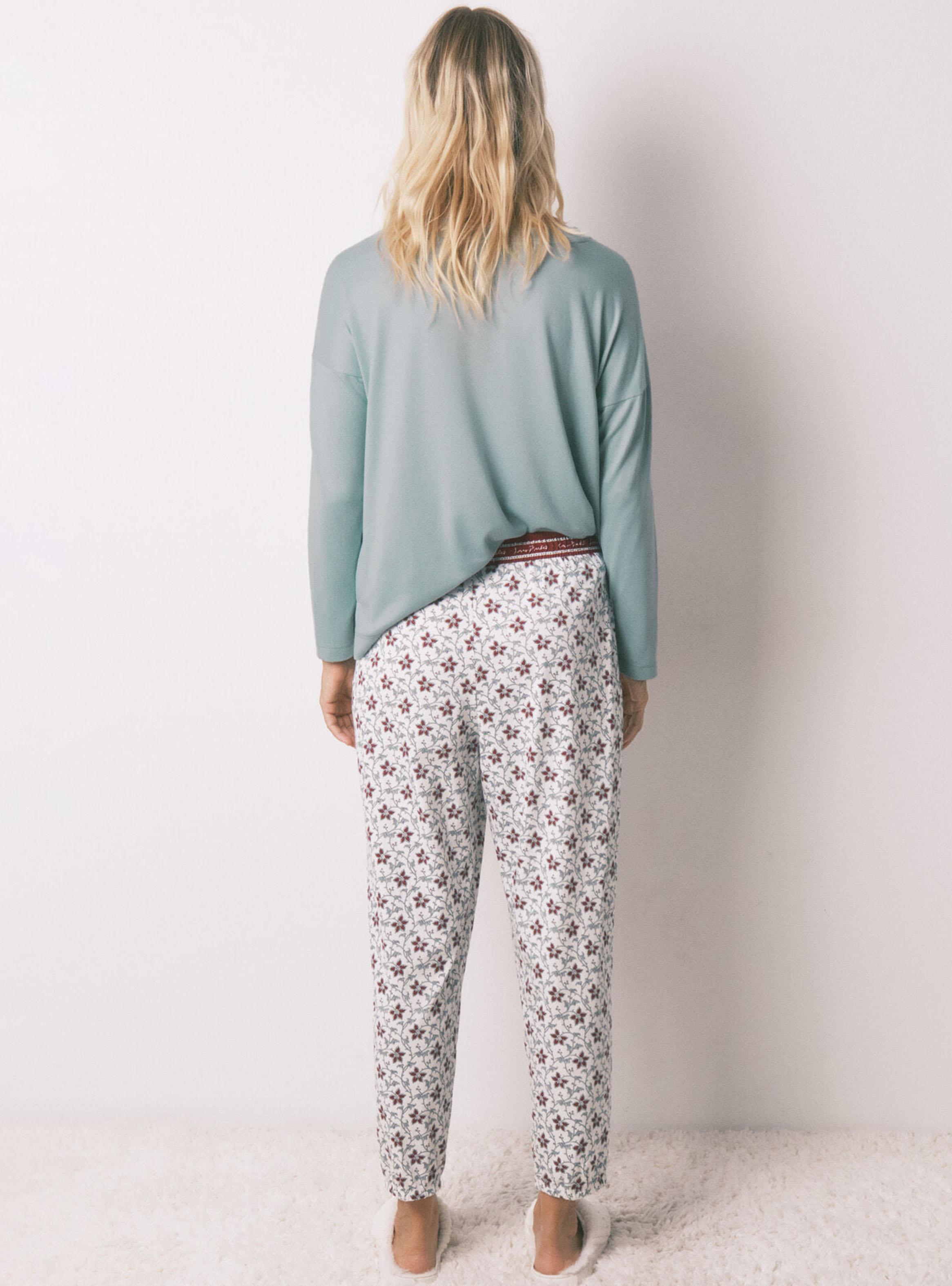 Pantalón Largo Algodón Estampado Flores-4