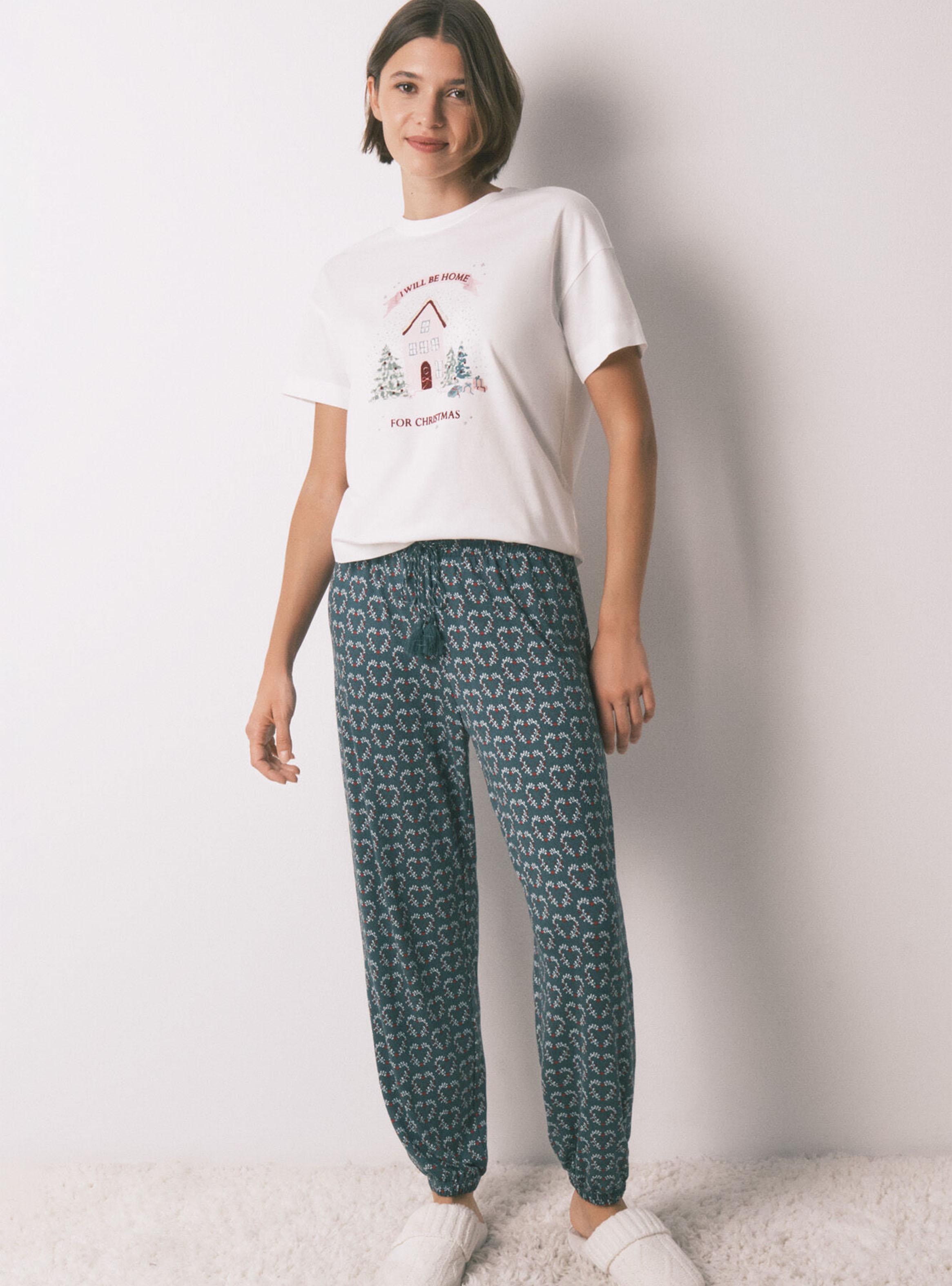 Pantalón Largo Punto Ante Estampado Corazones-3