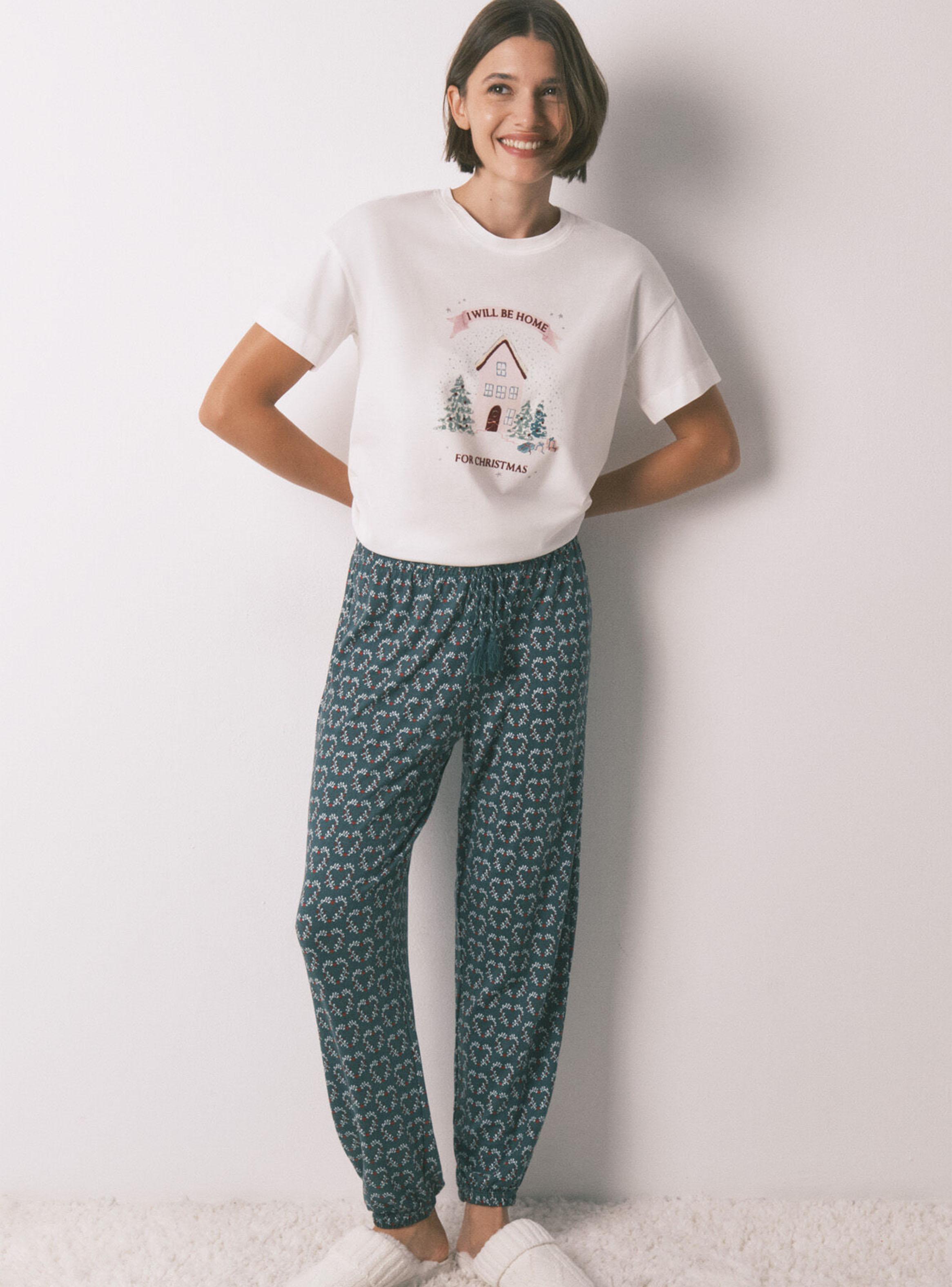 Pantalón Largo Punto Ante Estampado Corazones-4