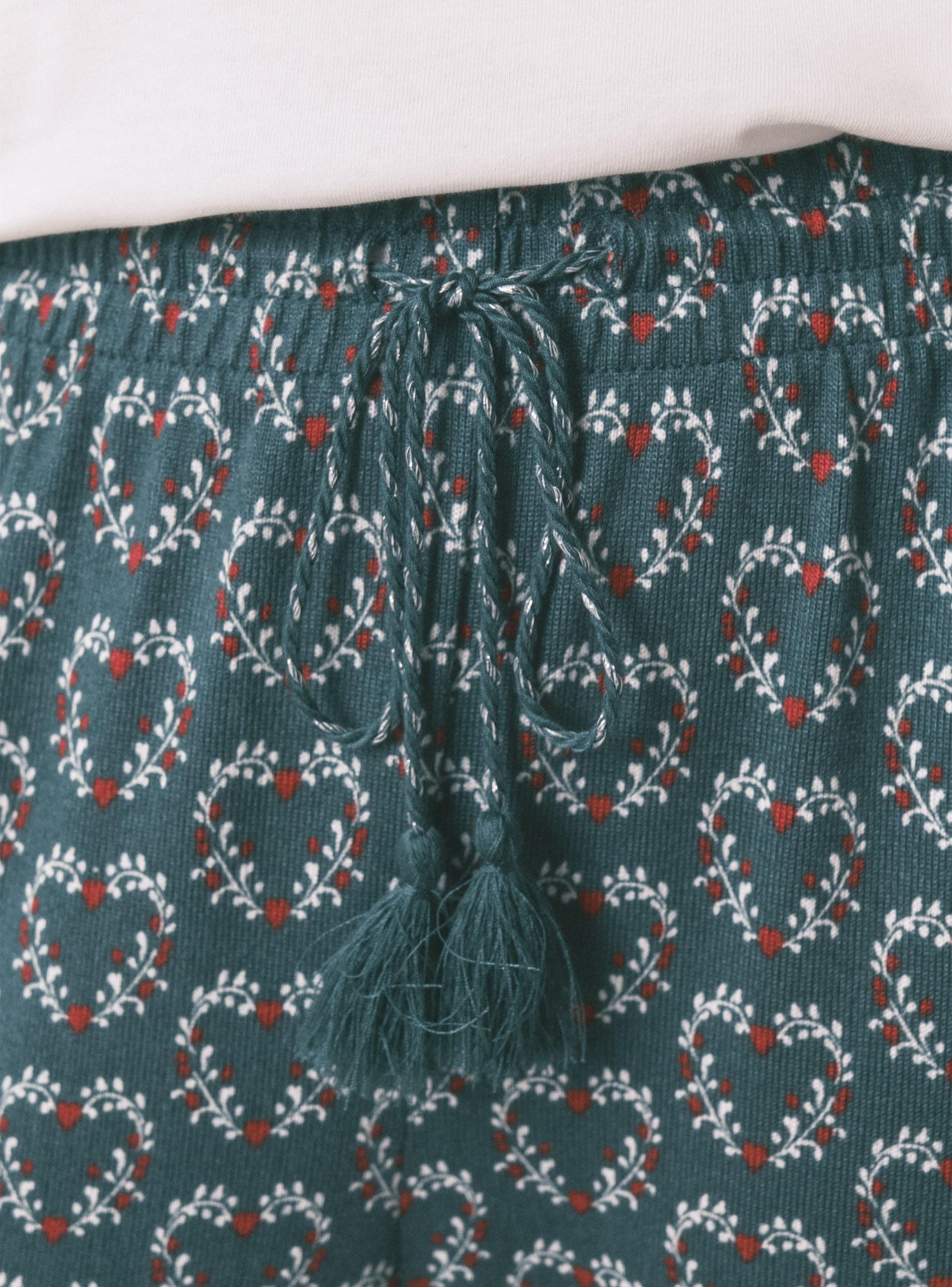 Pantalón Largo Punto Ante Estampado Corazones-2