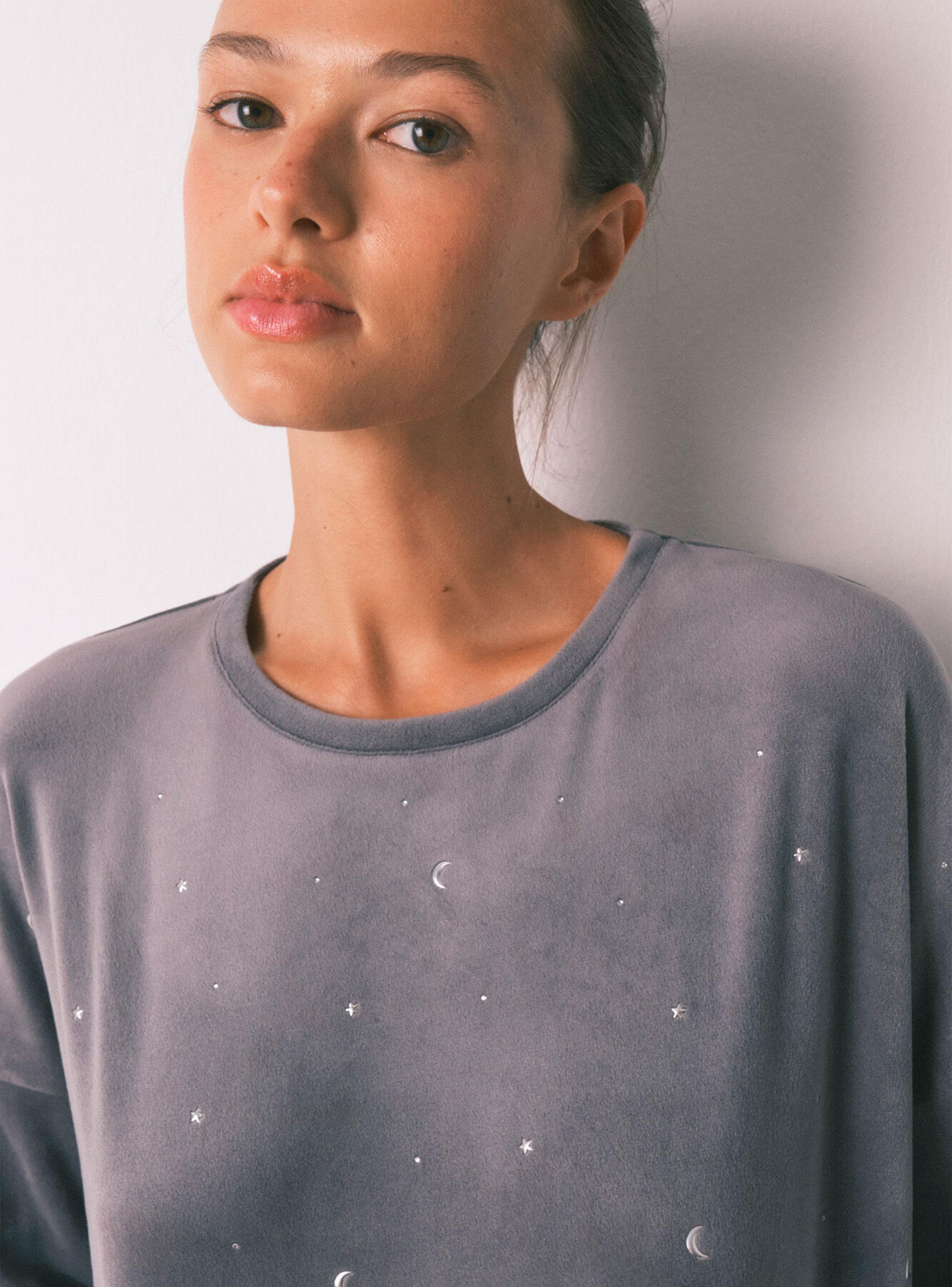 Pijama Terciopelo Suave Brillo Color-3