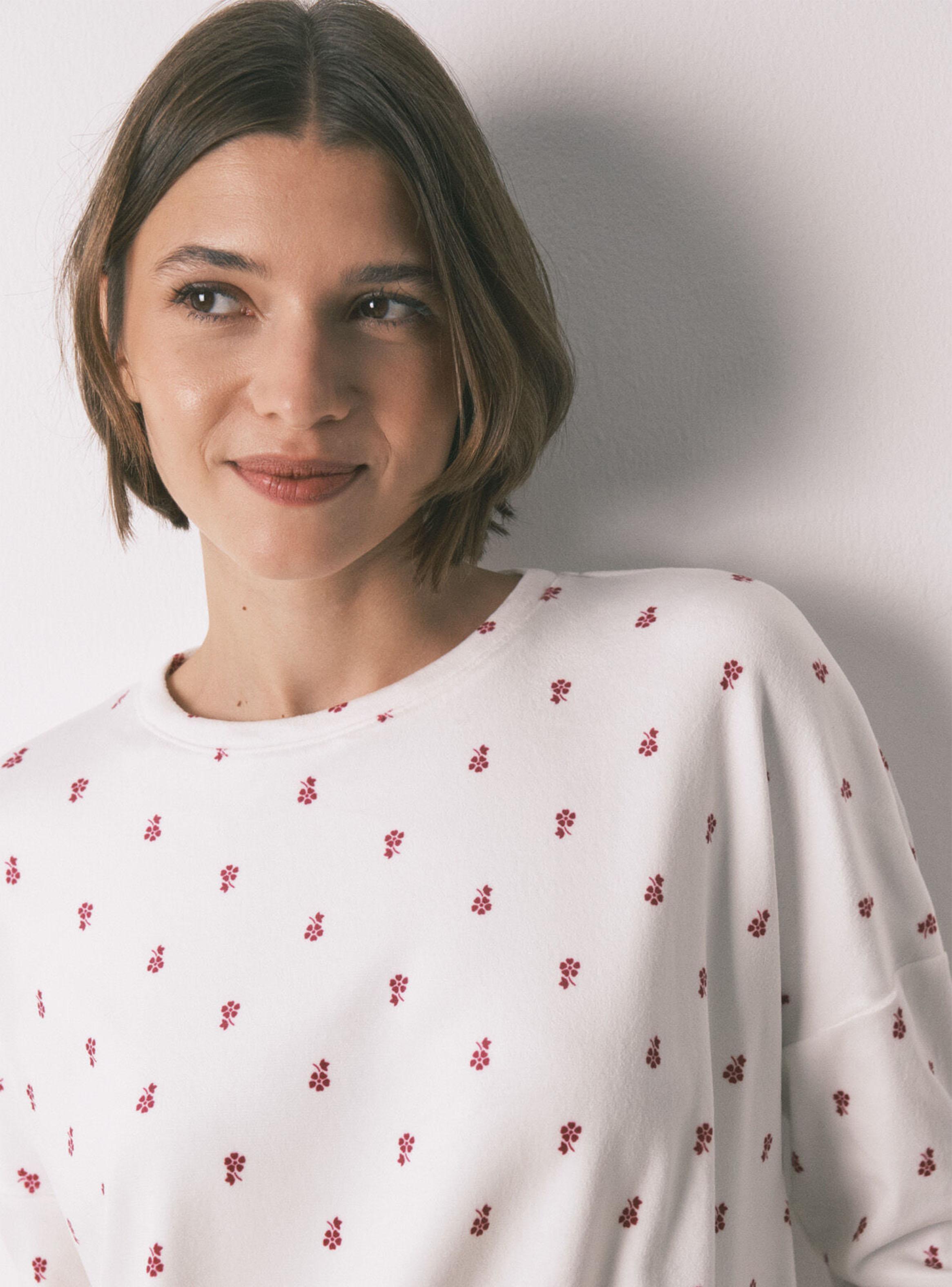 Pijama Largo Terciopelo Flores-3