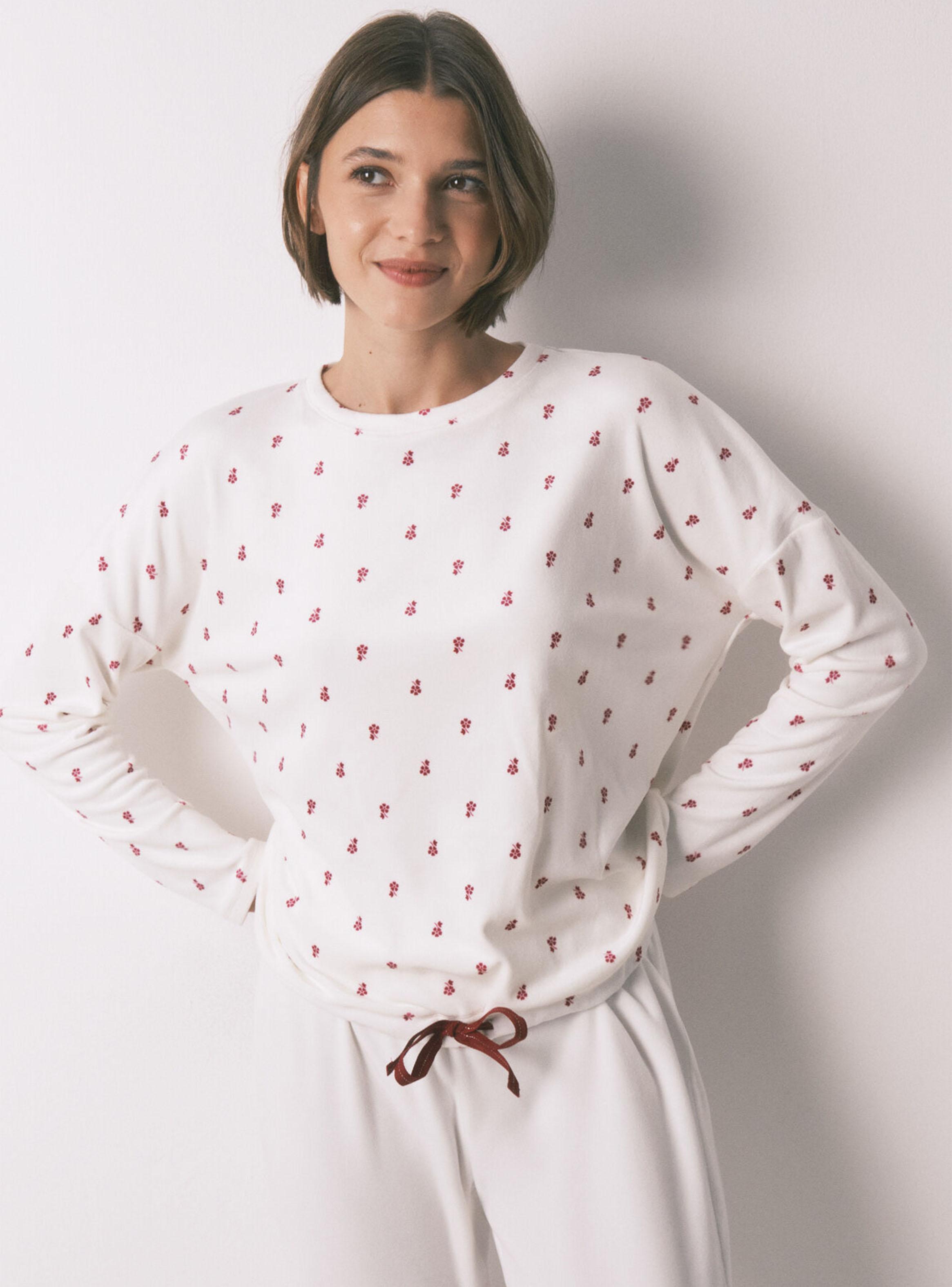 Pijama Largo Terciopelo Flores-2