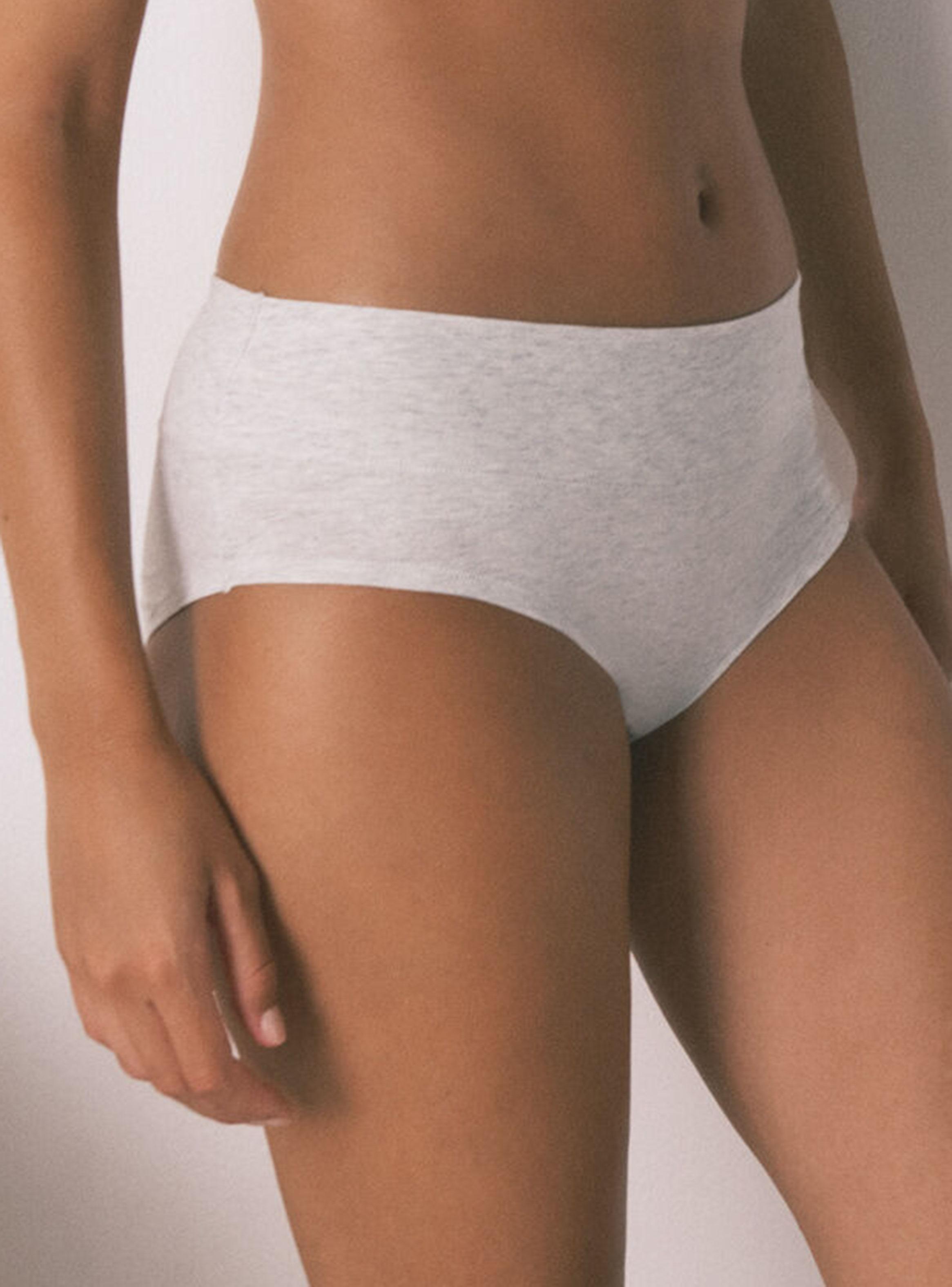 Calzón Alta Clásico Algodón Gris-3