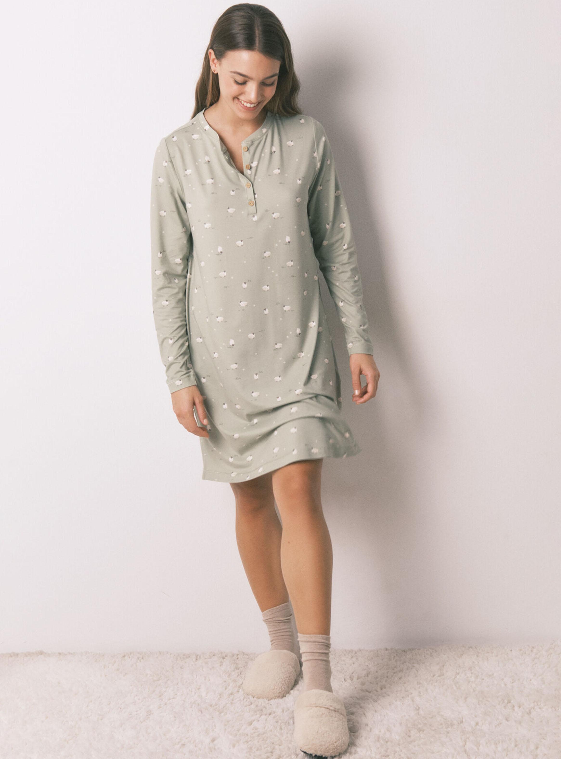 Camisón Corto Suave Ovejas-3