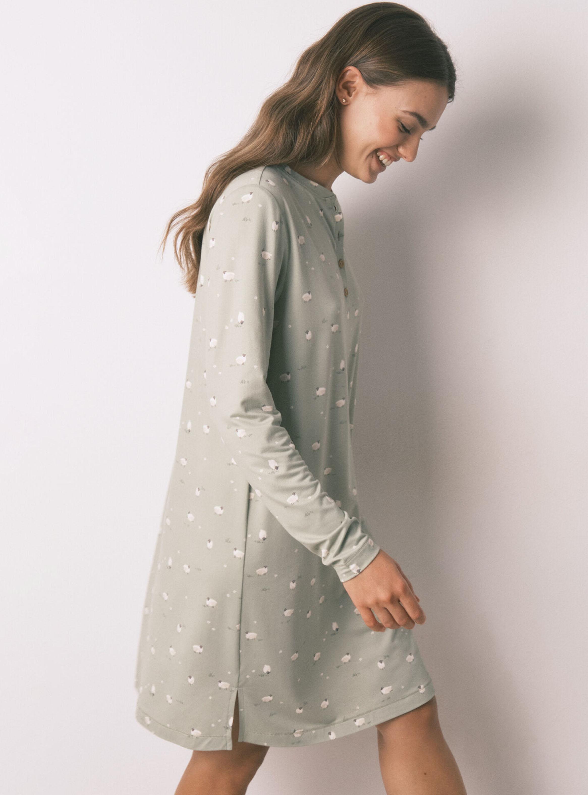 Camisón Corto Suave Ovejas-2