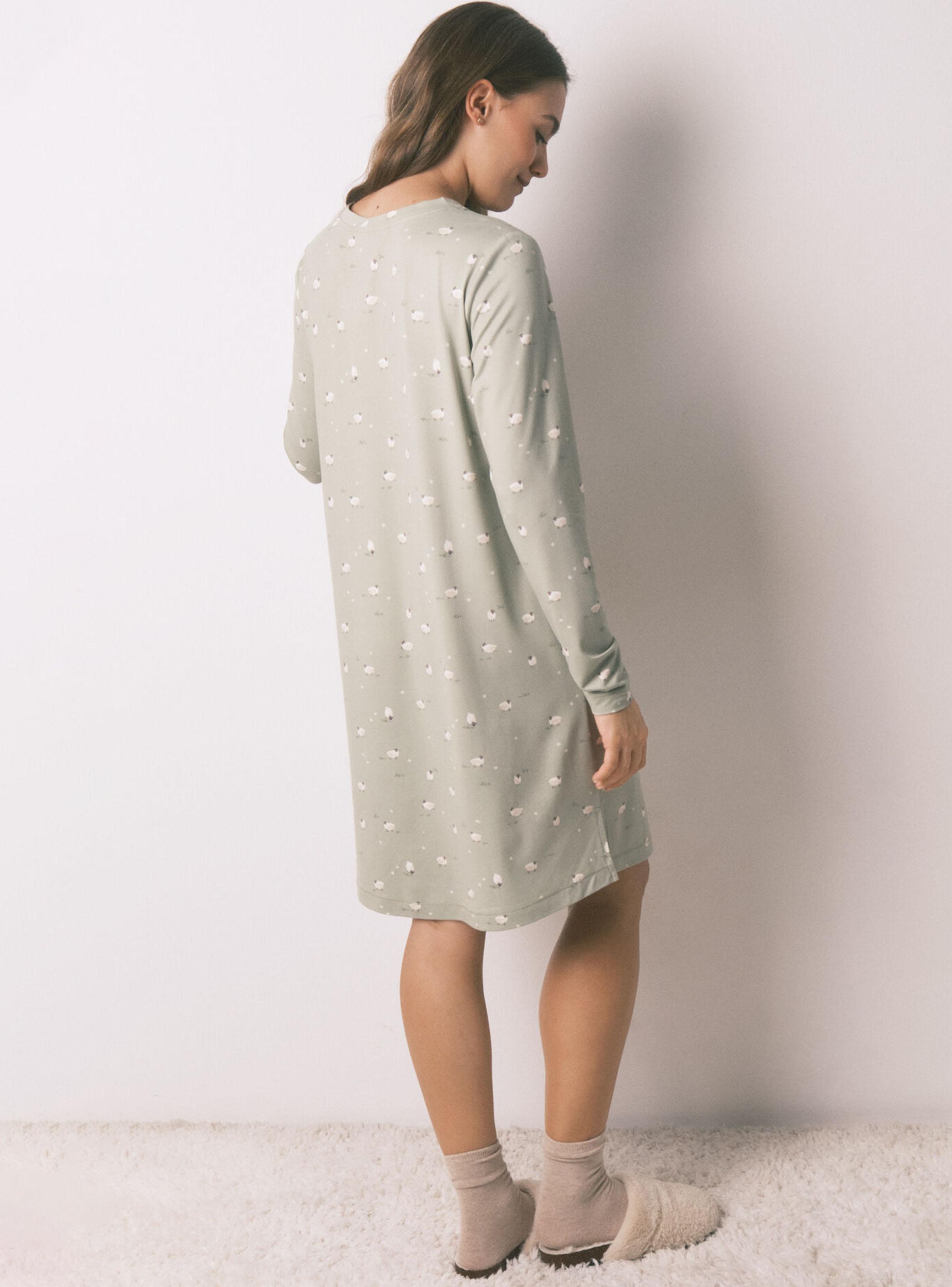 Camisón Corto Suave Ovejas-4