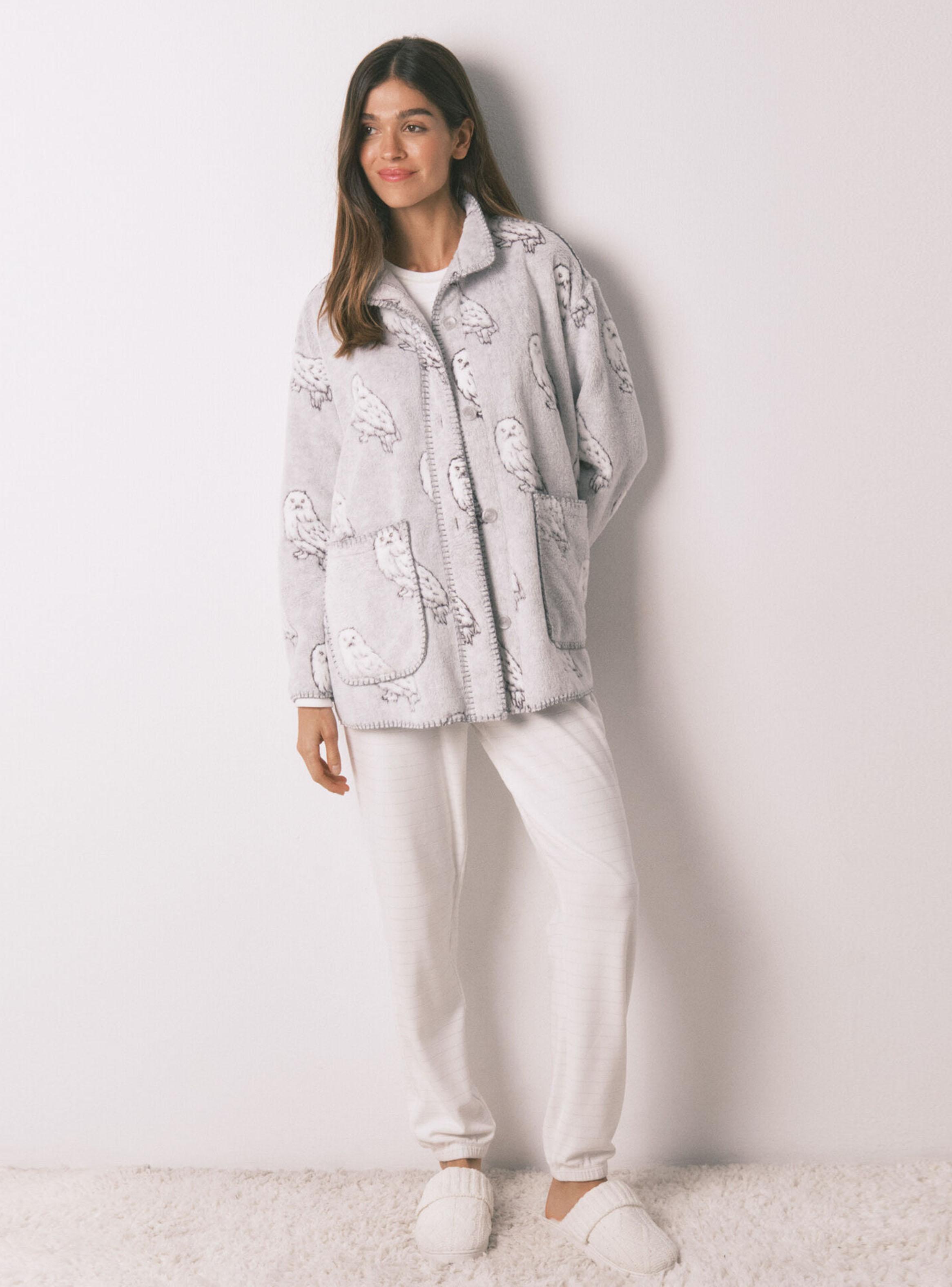 Bata Corta Tejido Polar Pelo Hedwig-4