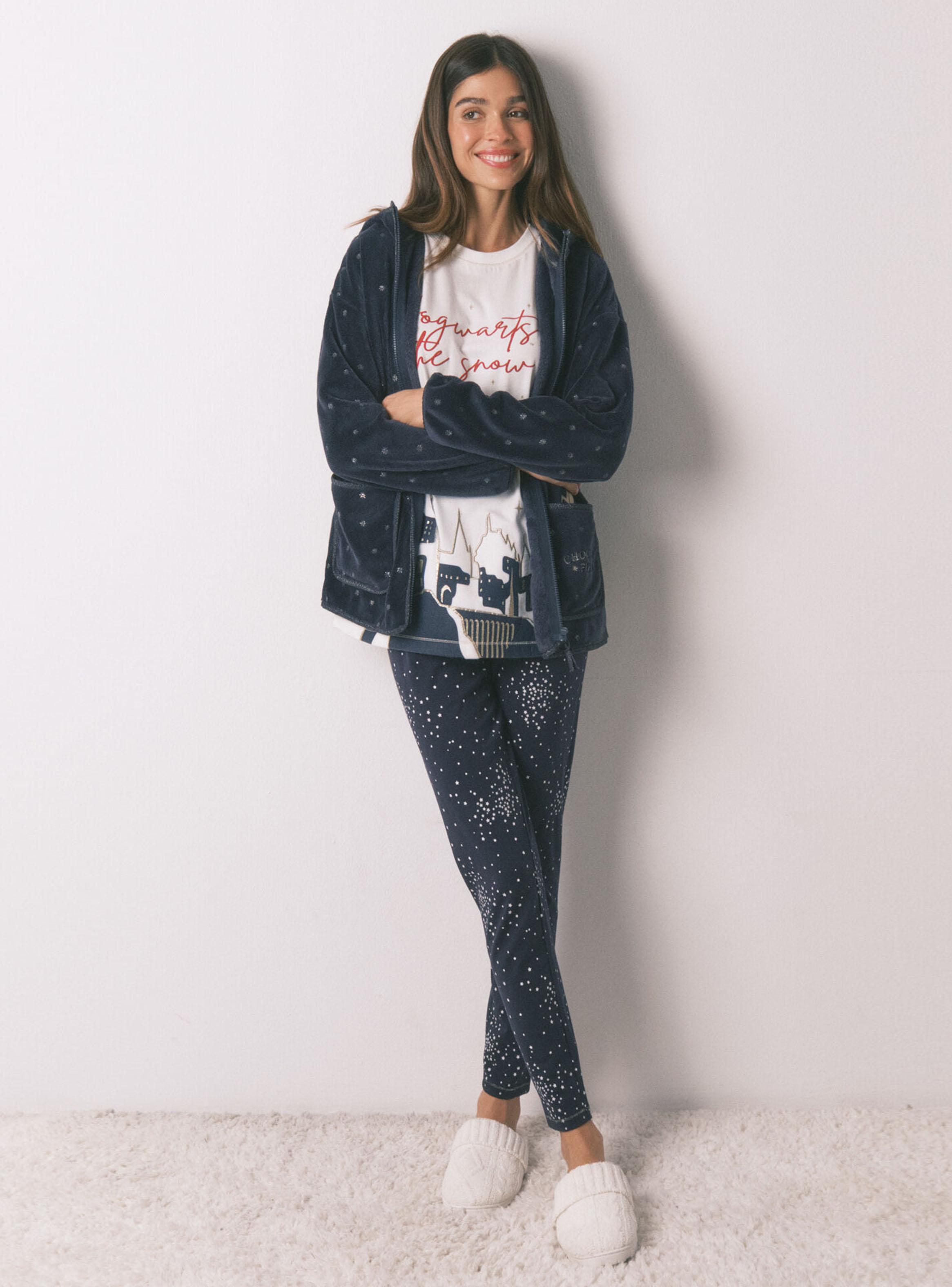 Bata Corta Tejido Polar Azul Lurex Harry Potter-5