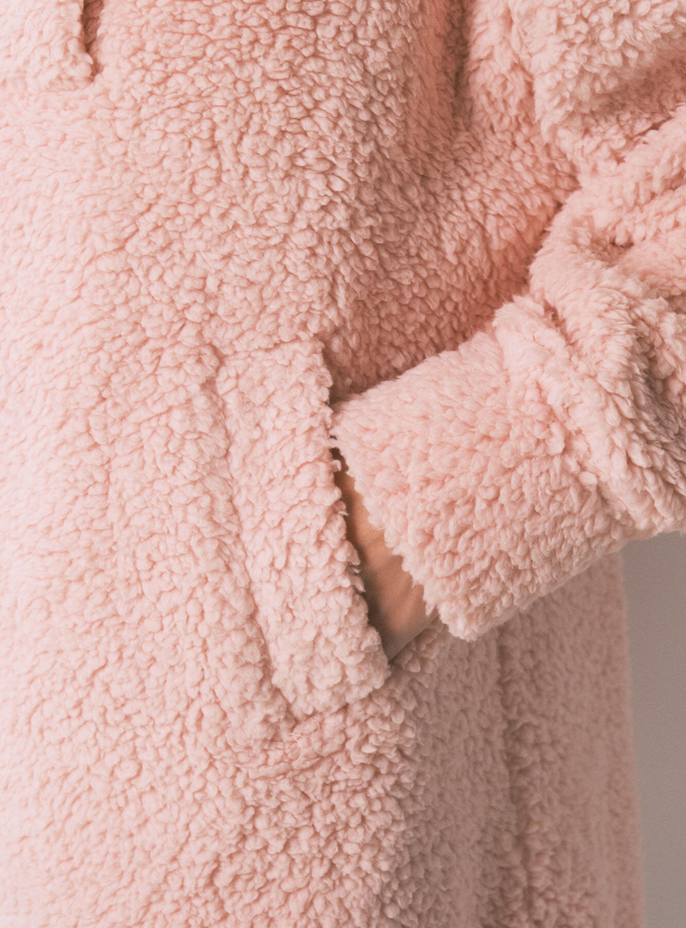 Bata Midi Tejido Corderito Rosado-3