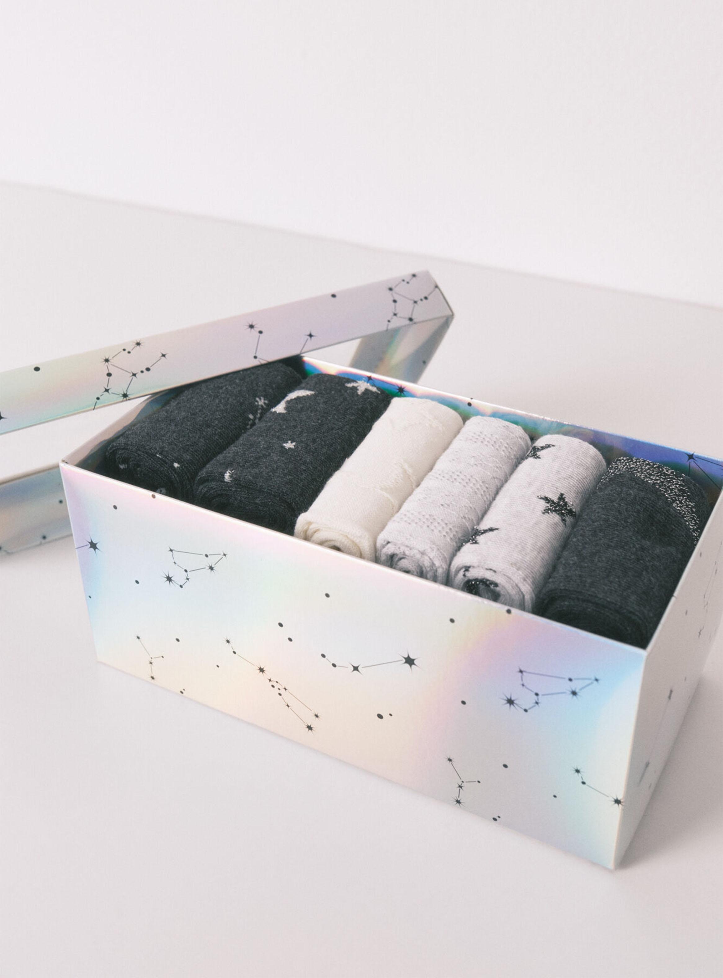 Pack 6 Calcetín Largo Algodón Estrellas-4