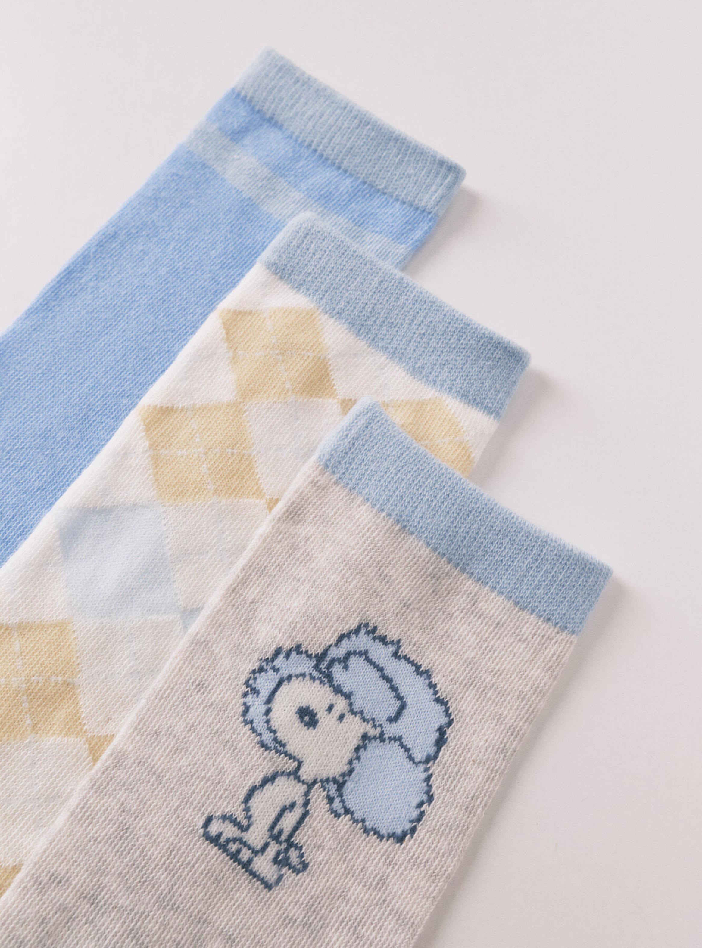 Pack 3 Calcetín Largos Algodón Snoopy-2